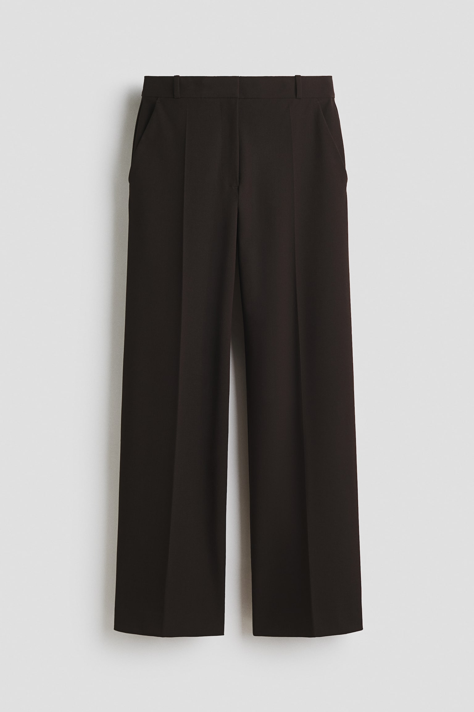 Wrinkle-resistant Wide Tailored trousers - Dark brown/Black/Dark brown