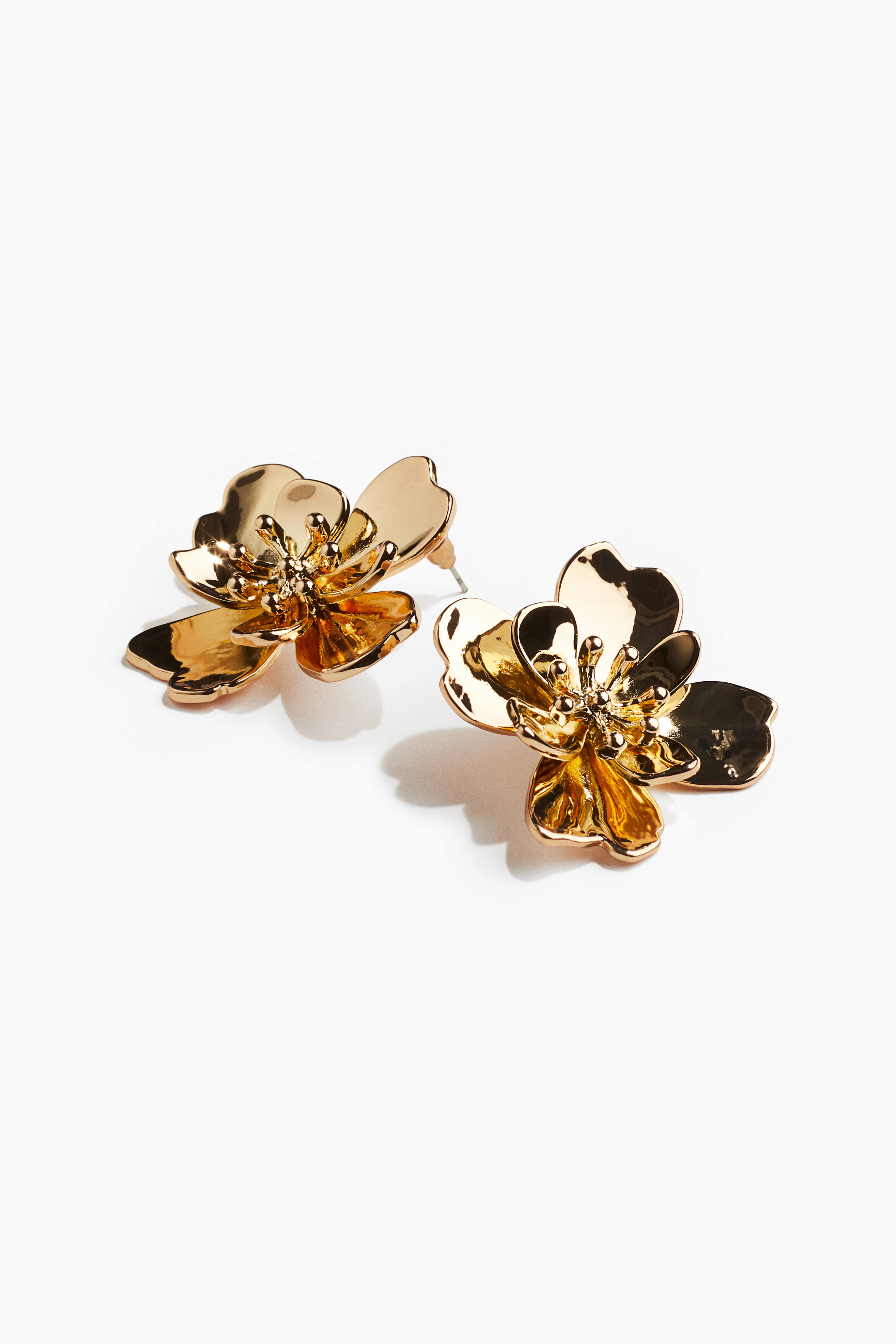 Orecchini A Goccia A Forma Di Fiore – Colore Oro, Lega, 1,6 Cm – Gioielli Donna Per Feste E Ballo