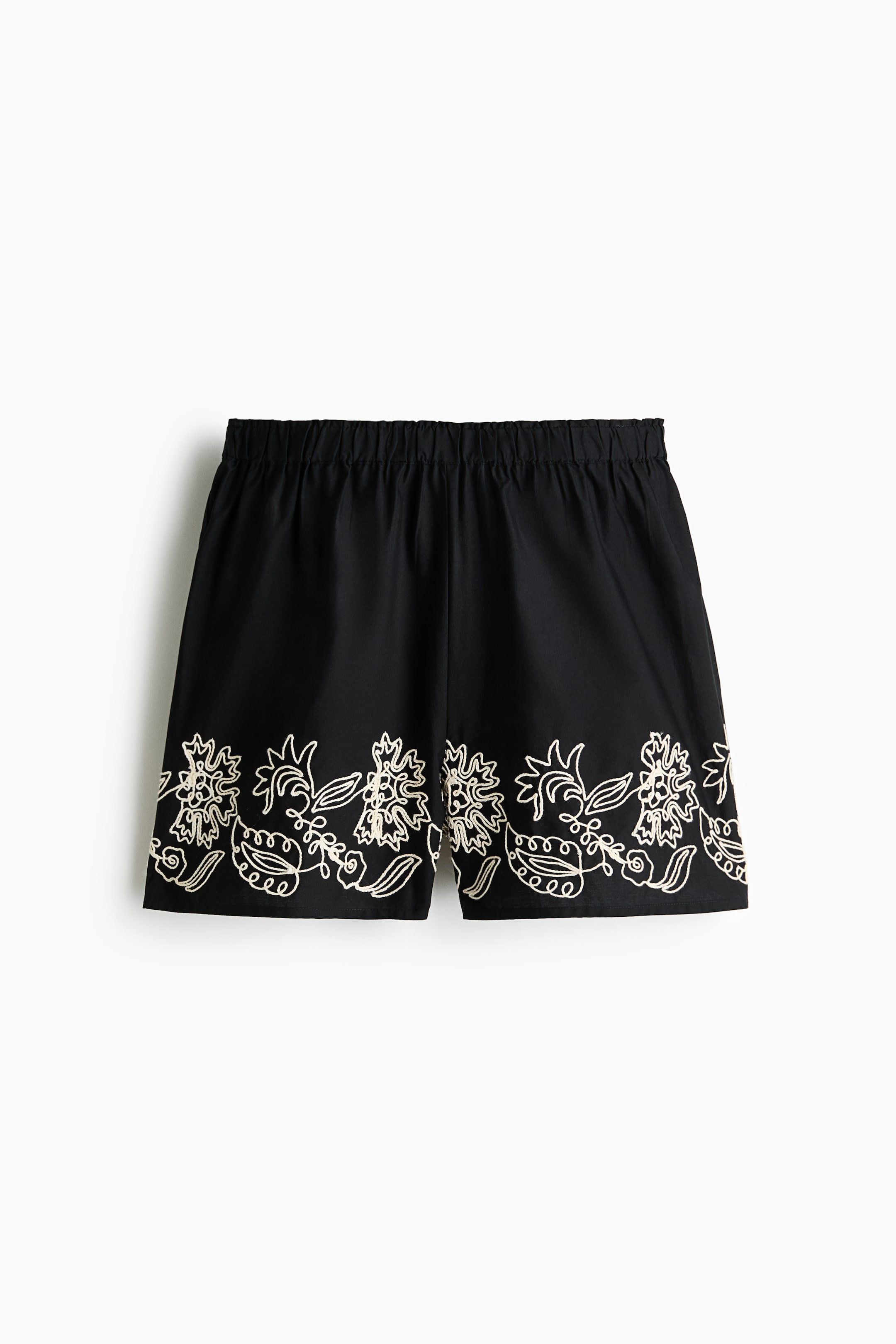 Short de plage brodé en coton