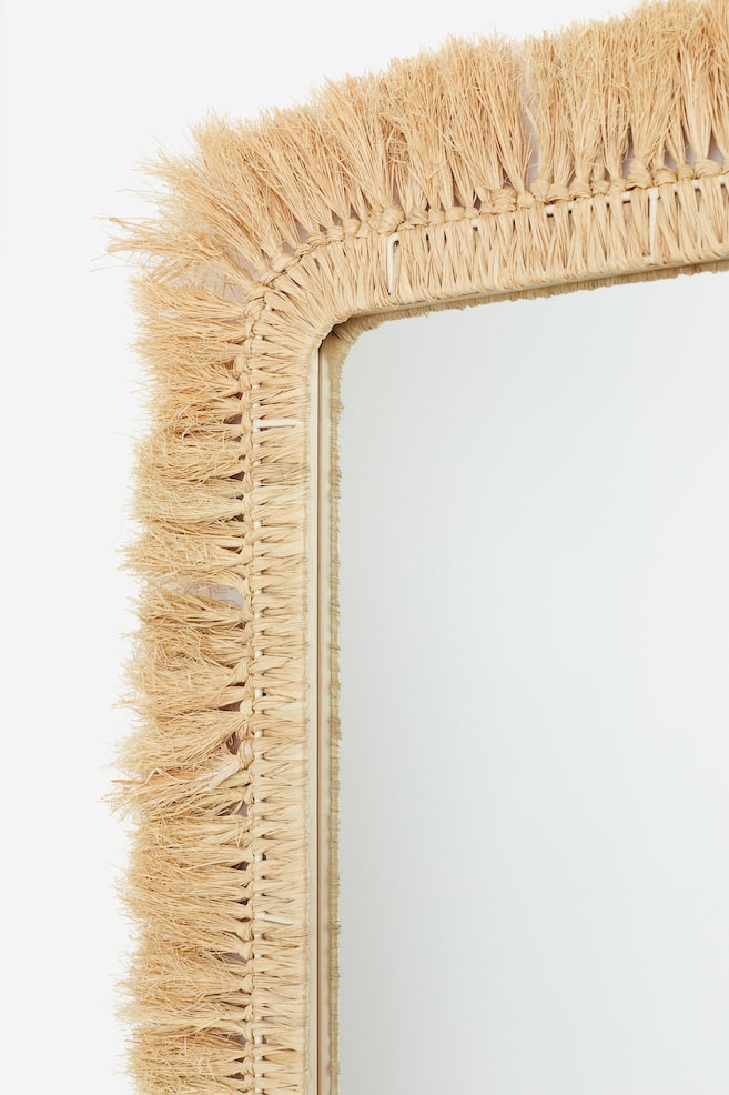 Mirror with a straw frame - Beige - 2