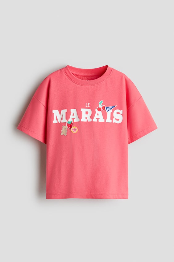Детские футболки H&M Appliquéd Cotton T-Shirt