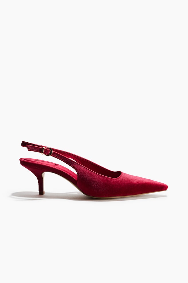 Hohe Slingpumps - Rot/Schwarz/Dunkelbraun - 1