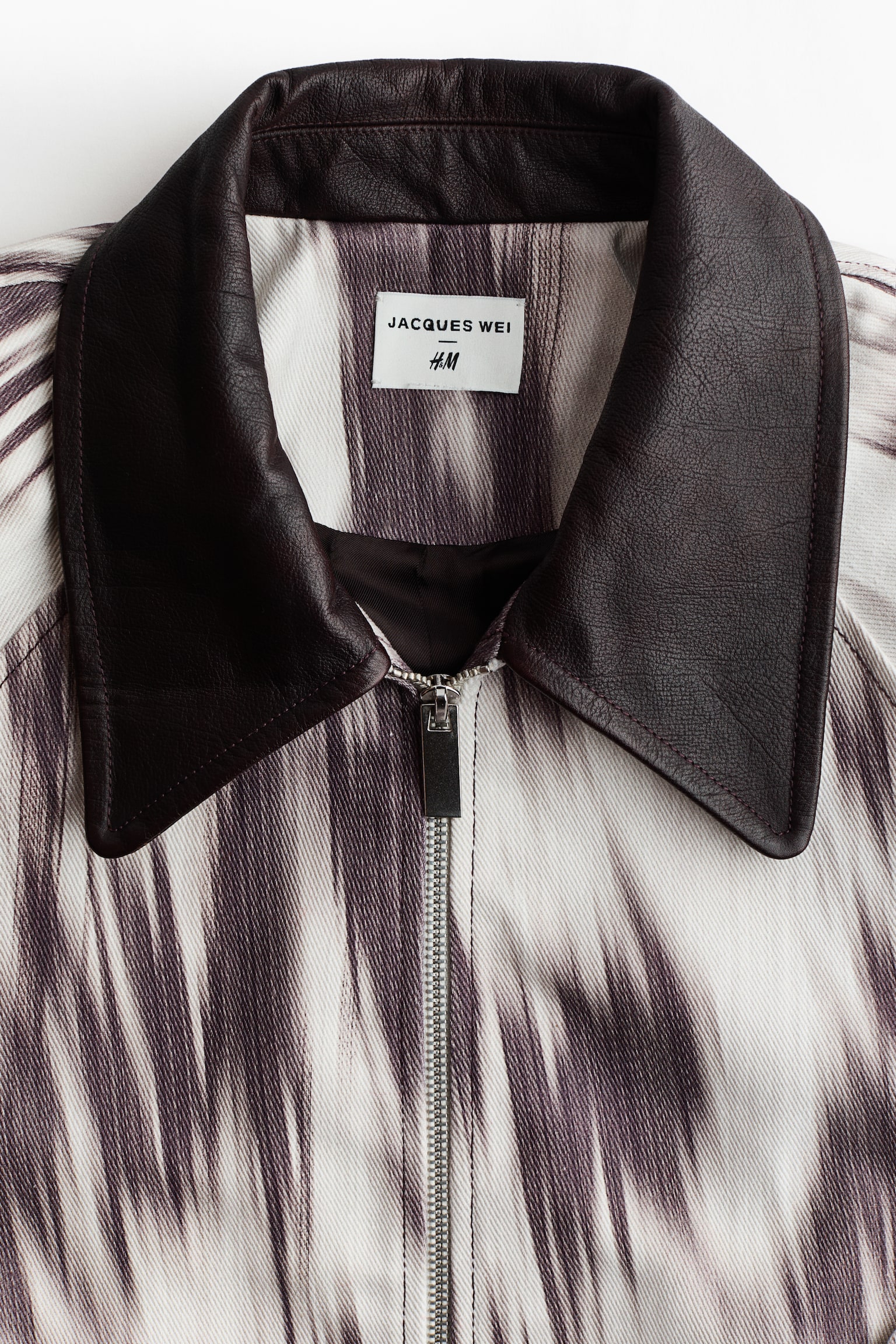 Print Cotton Jacket - White/Dark purple pattern - 6