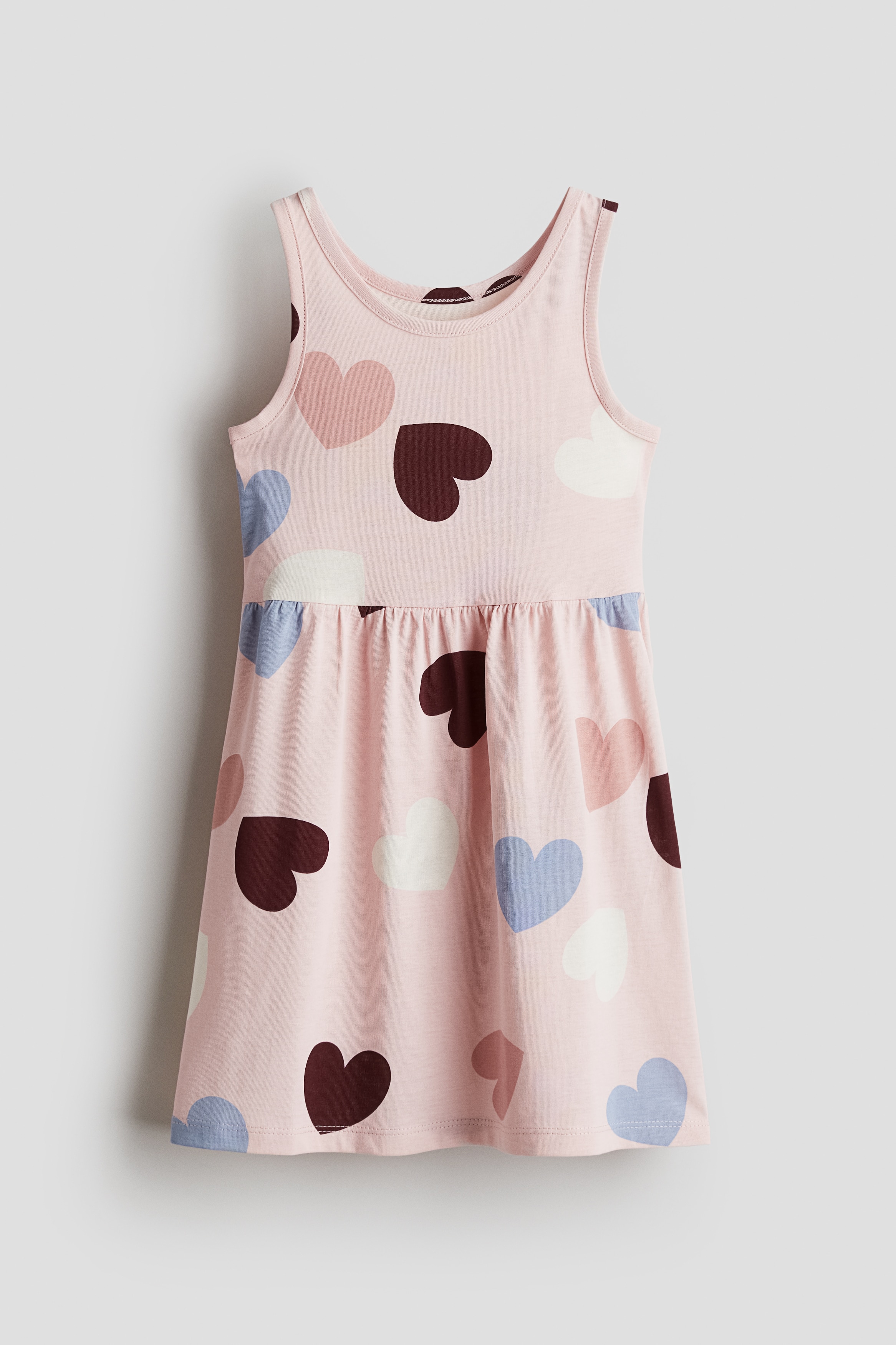 Patterned jersey dress - Light pink/Hearts - Kids | H&M IN