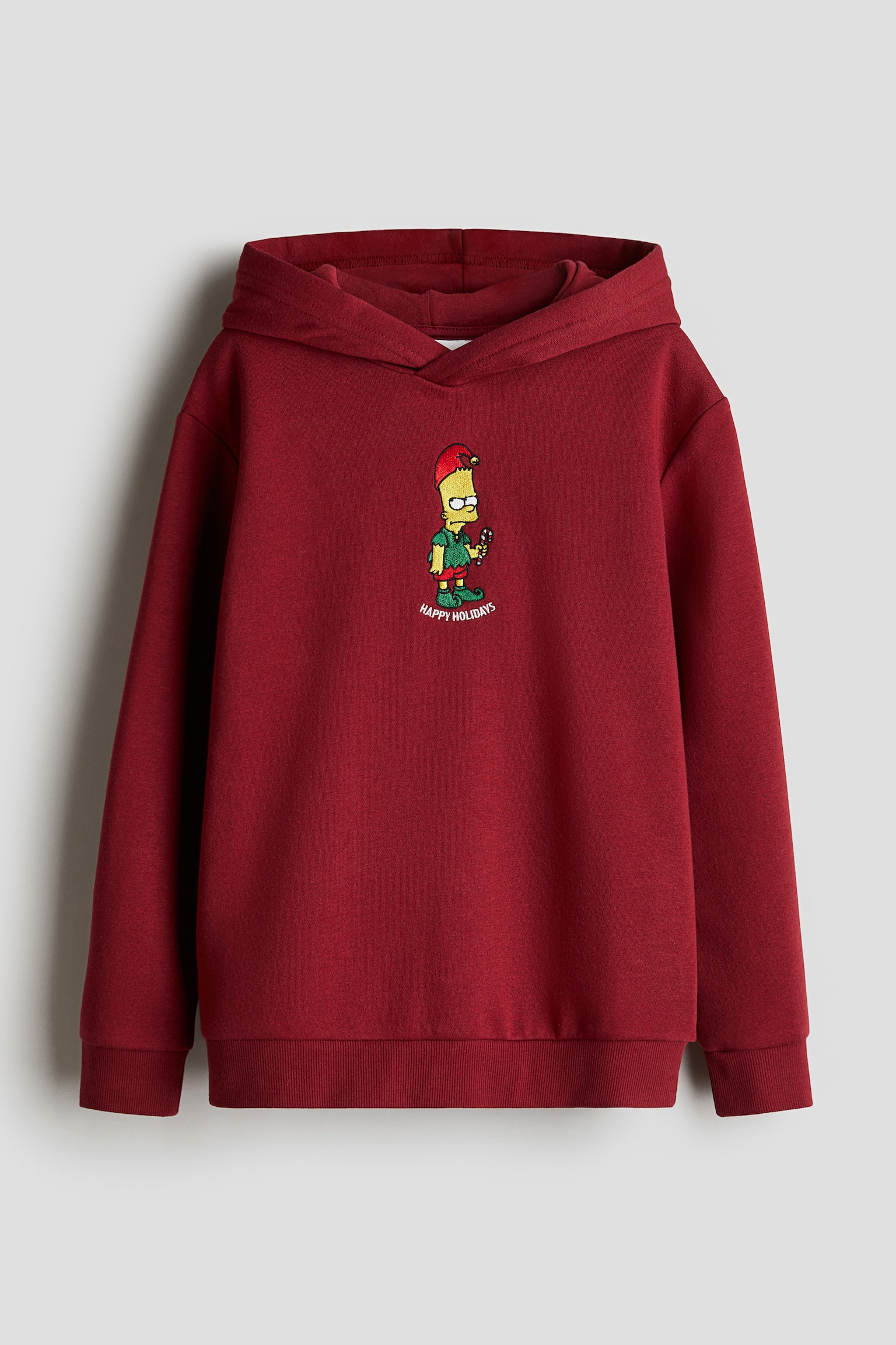 Embroidered-motif hoodie - Dark red/The Simpsons - 1