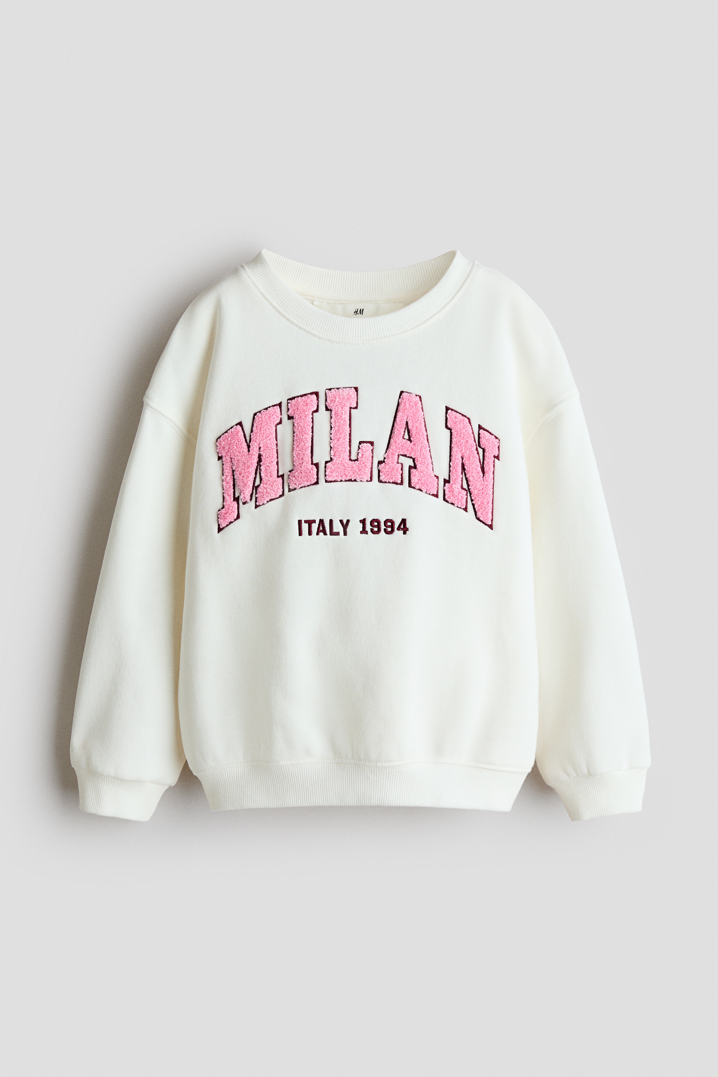 Motif-Detail Brushed-Inside Sweatshirt - Ivory/Milan