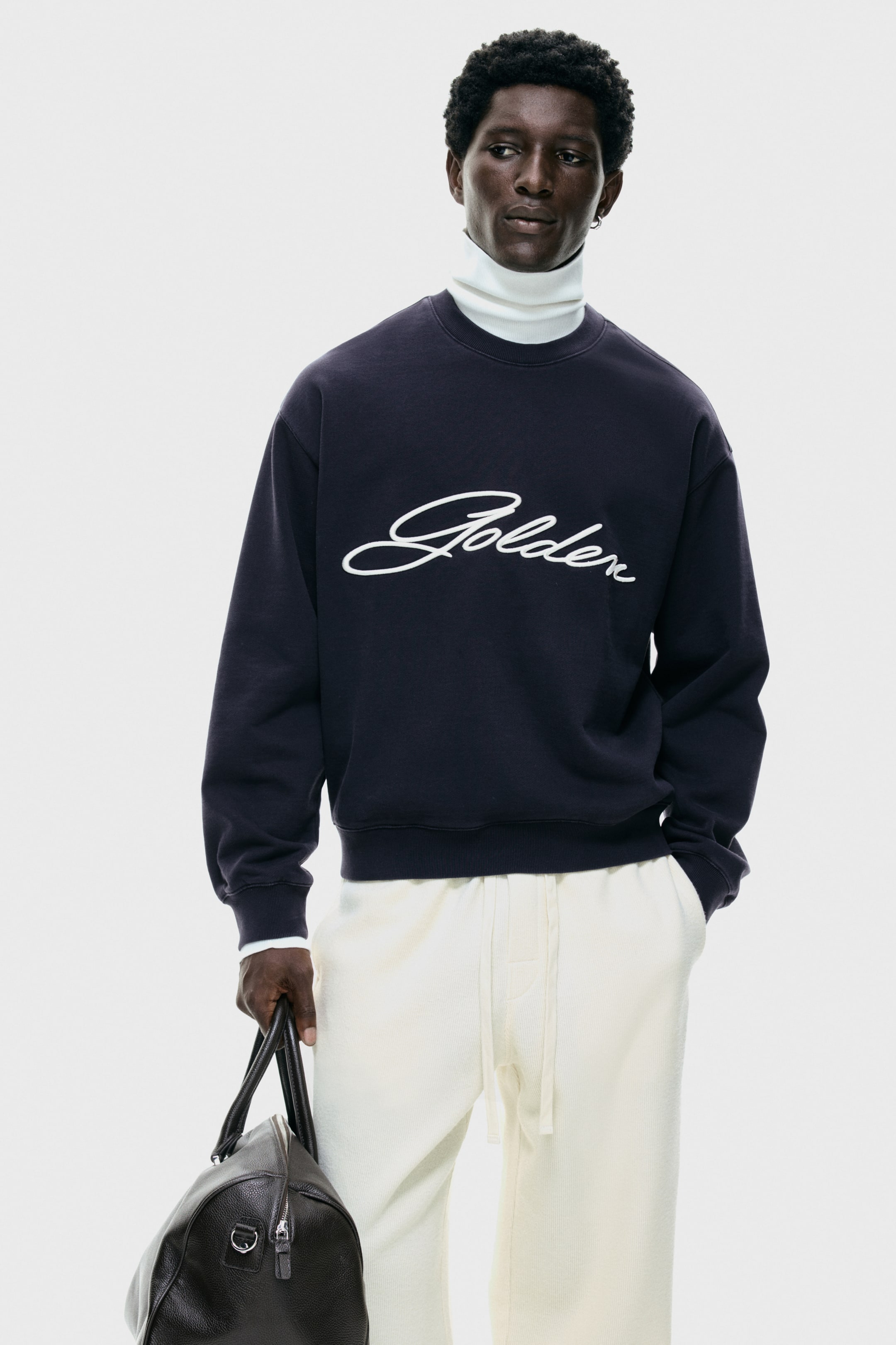 View larger image: Loose Fit Sweatshirt - Navy blue/Golden - Men | H&M IN 2