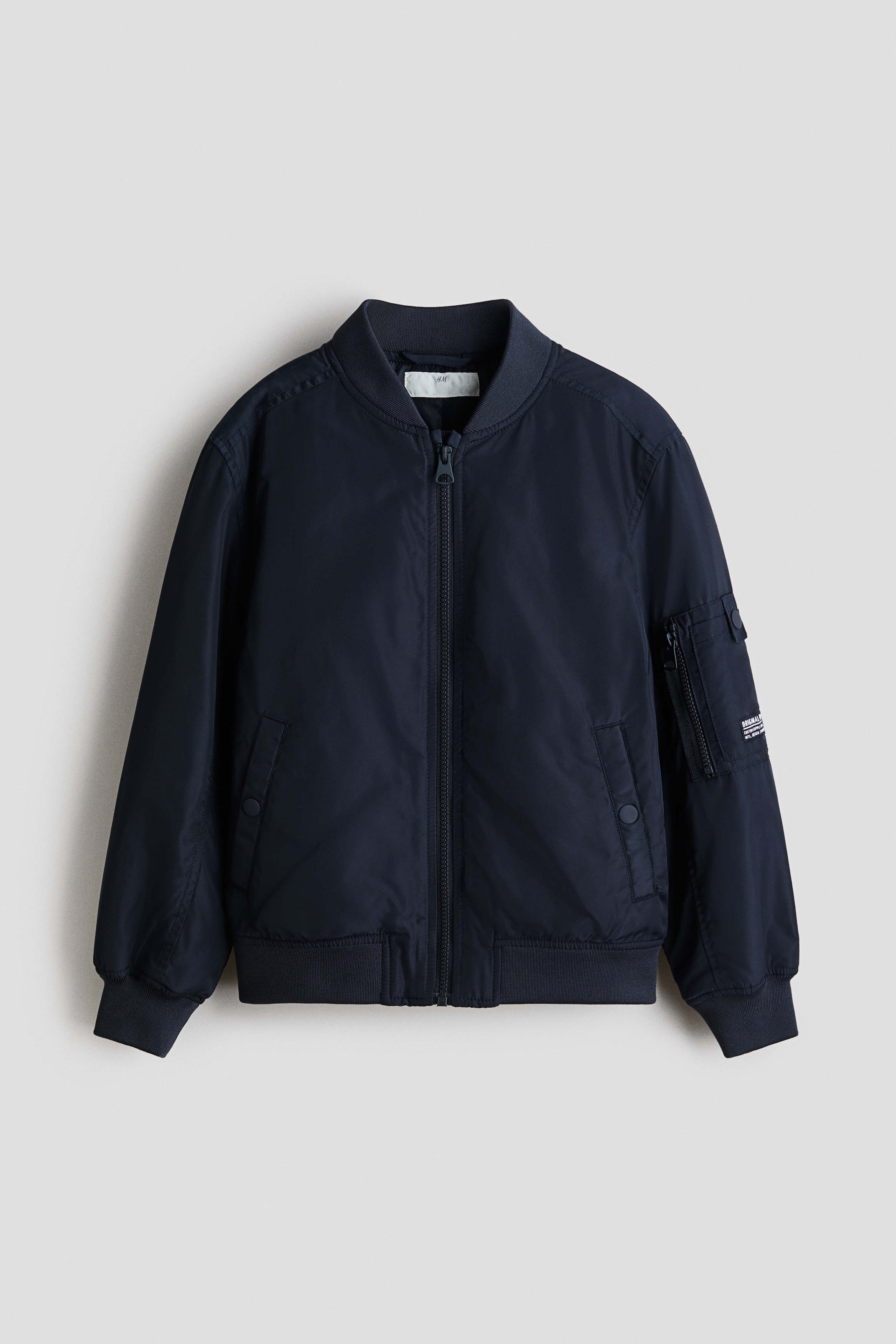 Padded bomber jacket - Navy blue/Black/Khaki green