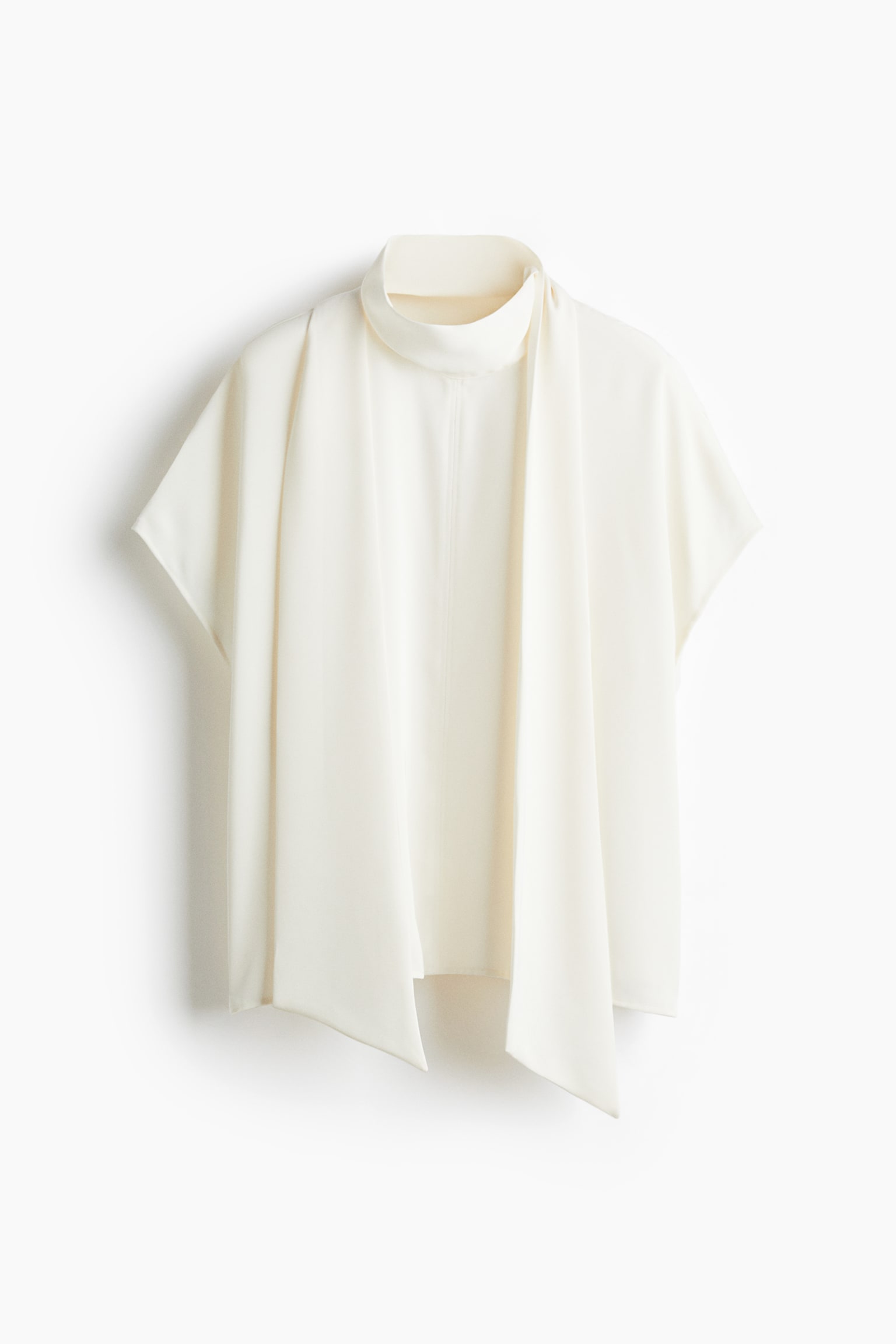 Áo kiểu có cổ kiểu khăn quàng - Màu trắng - 1