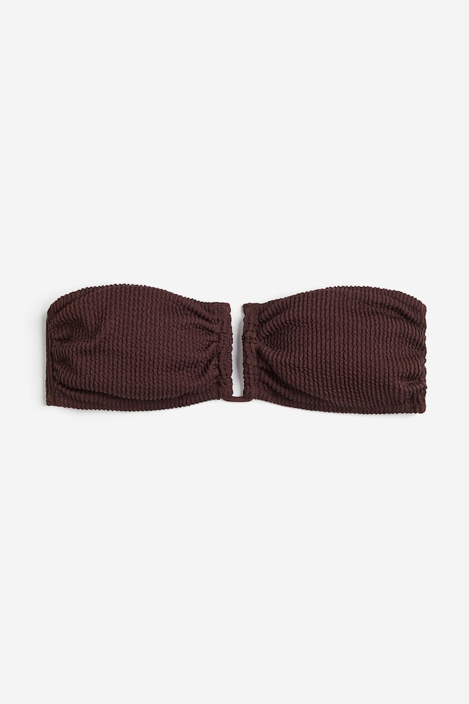 Top de bikini bandeau con relleno - Café oscuro/Rojo - 1