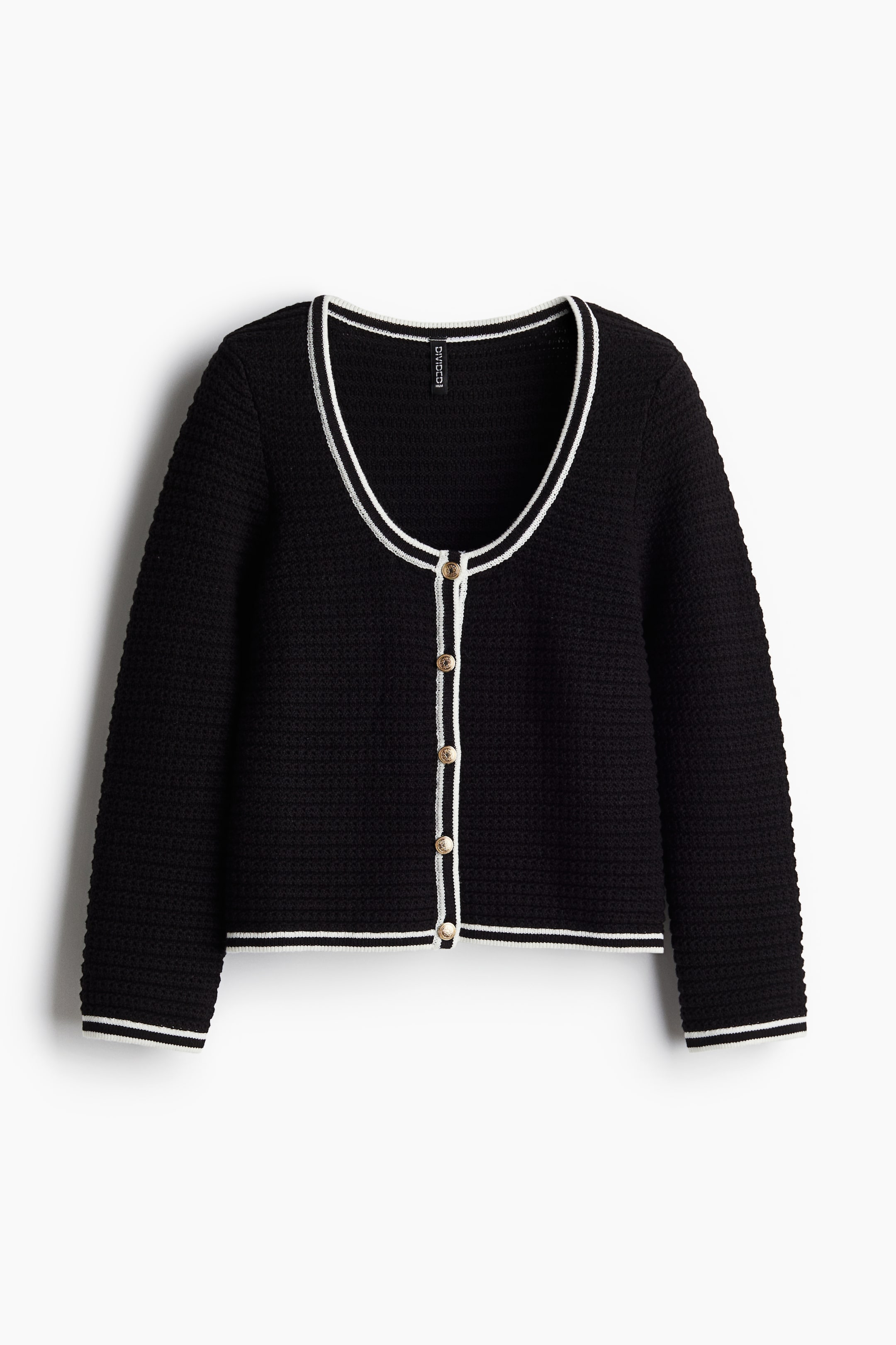 Textured-Knit Low-Cut Cardigan