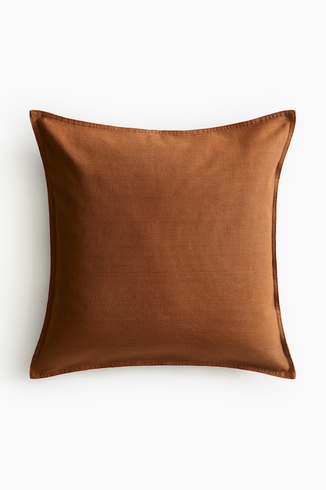 Linen-blend cushion cover - Brown/Dark khaki green/Dusty pink/Mole/Dark brown/Light beige/Dusty brown/Light yellow/Light dusty pink/Sage green/Light grey/Mole/Camel/White - 1