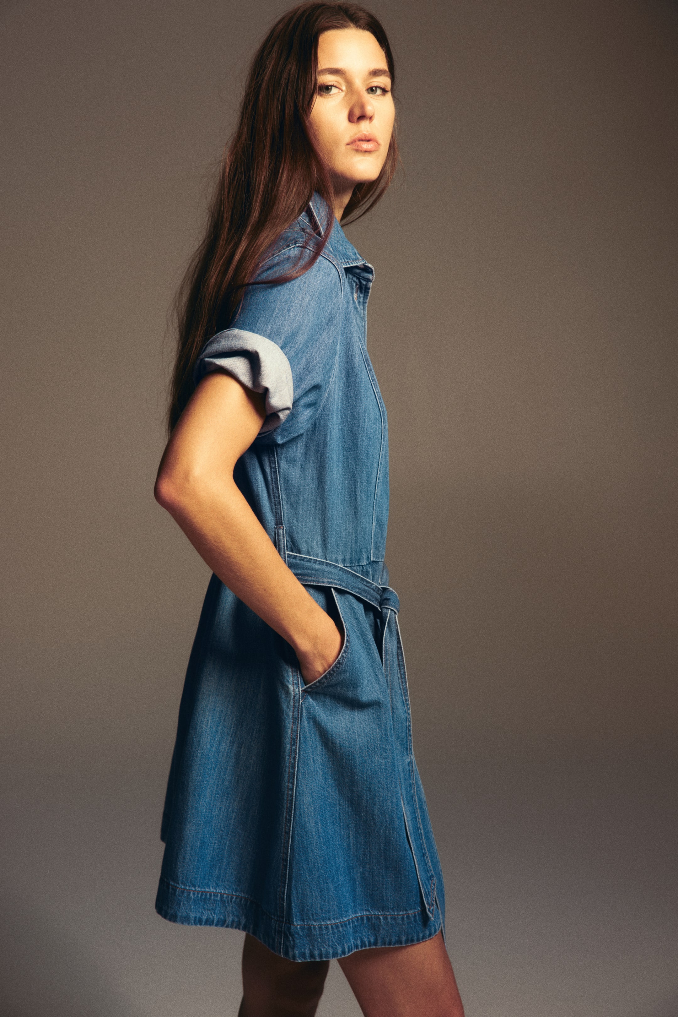 View larger image: Denim shirt dress - Denim blue - Ladies | H&M IE 3