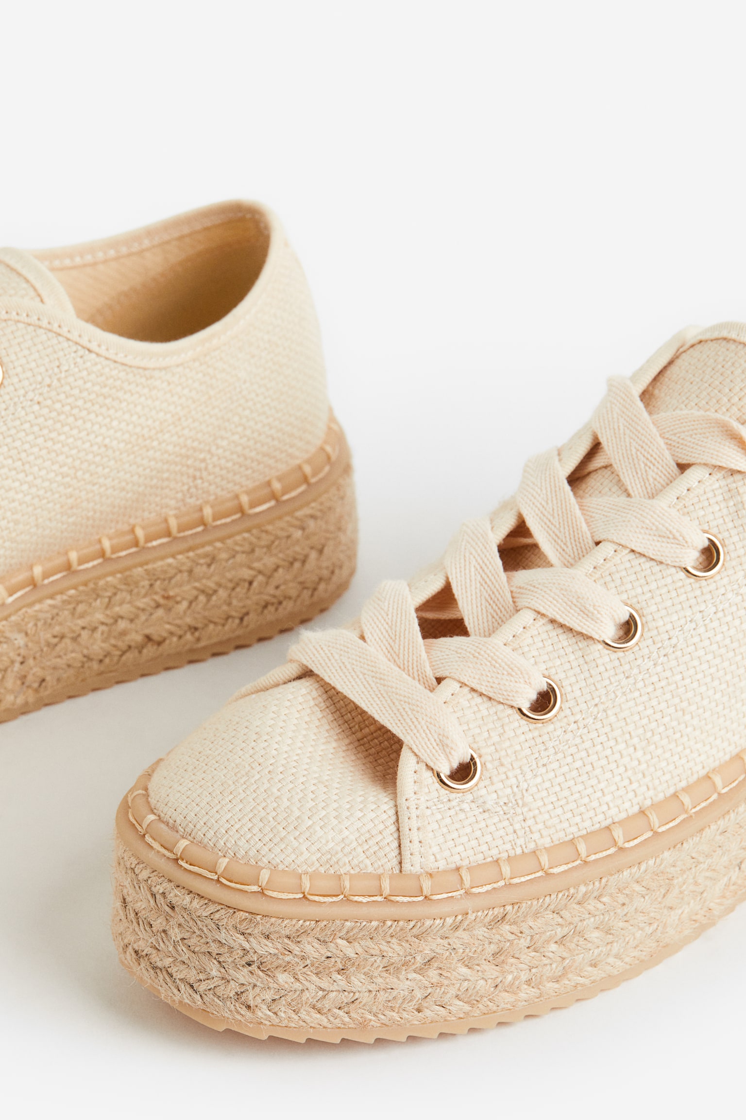 Espadrille Sneakers - Beige/Light khaki green - 4