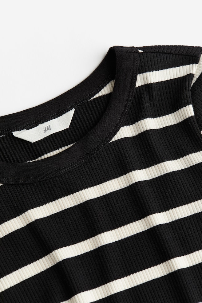 Ribbed jersey top - Black/White striped/Sage green/Striped/White/Striped/White/Beige striped/dc/dc/dc - 5