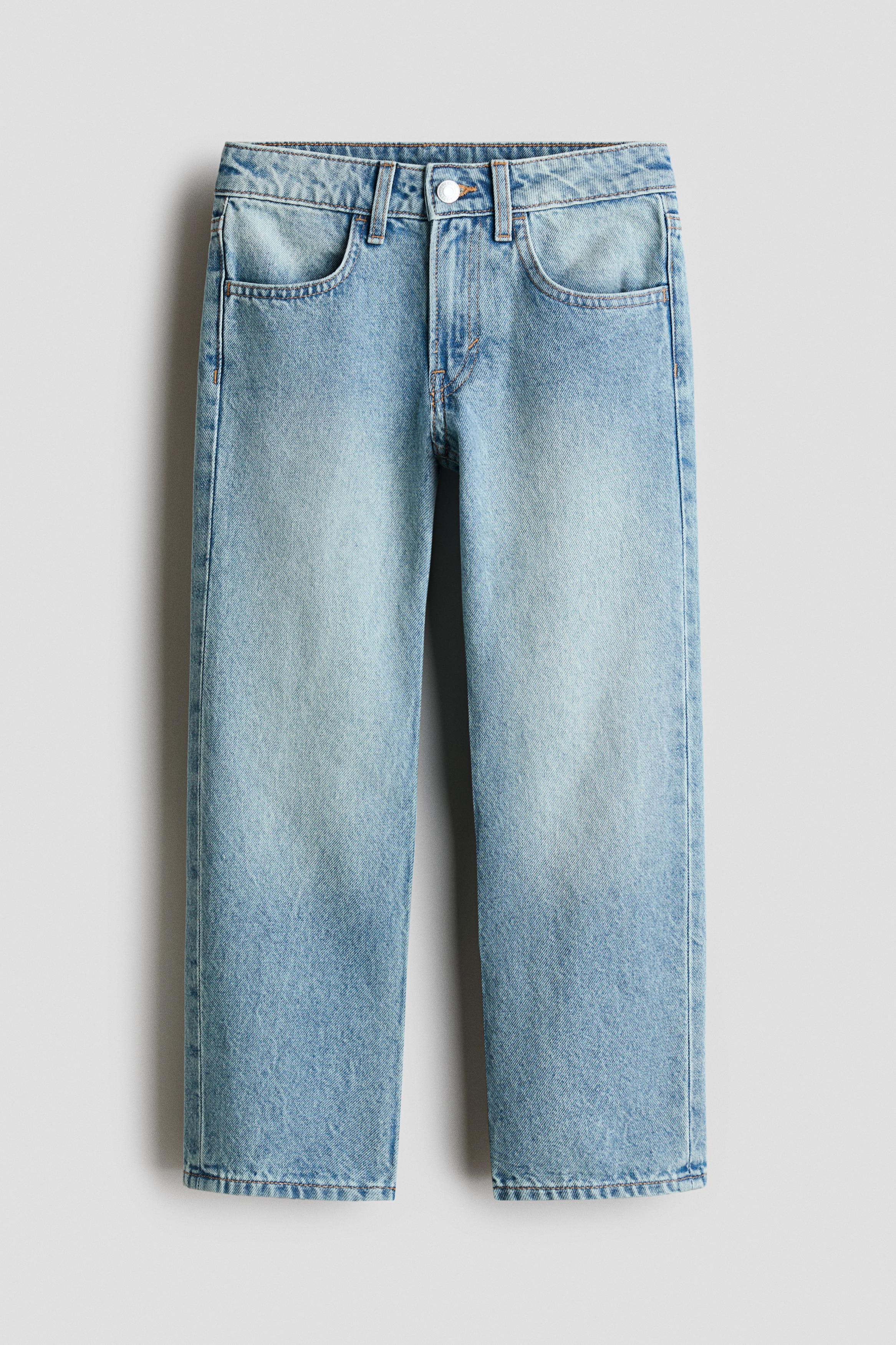 Relaxed Fit Straight Leg Jeans - Light denim blue/Denim grey