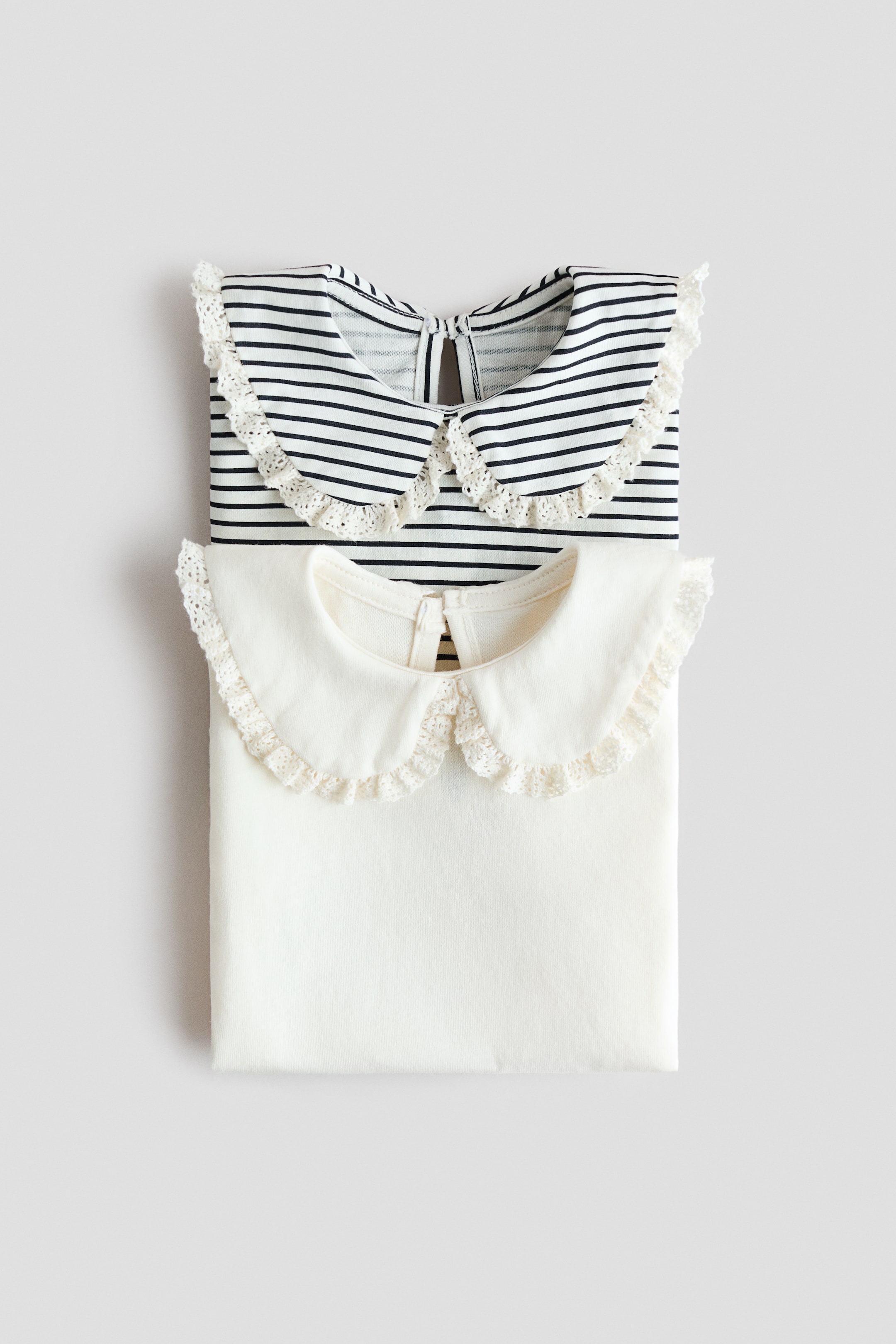 Lot de 2 hauts en coton avec col