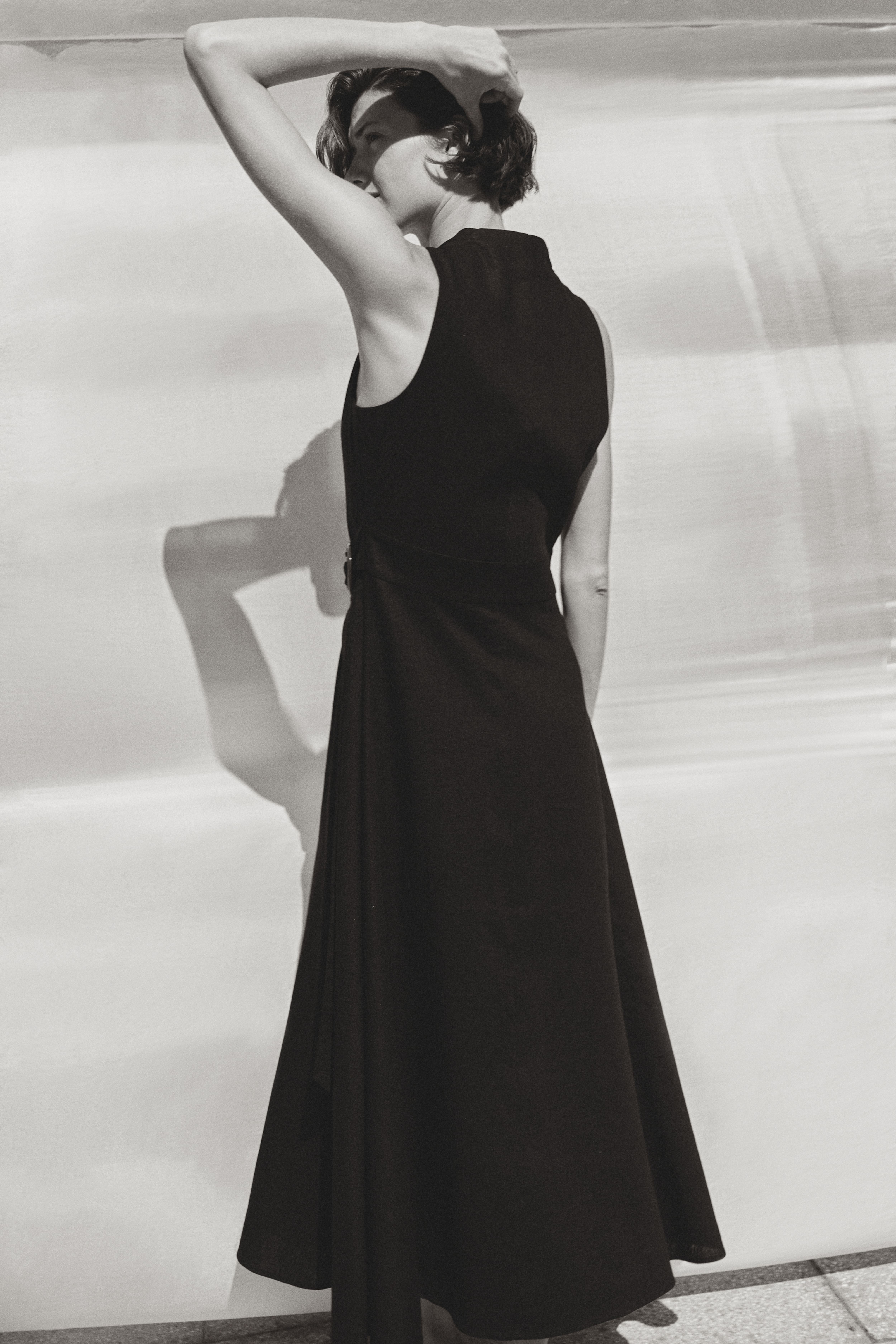 Linen-Blend Wrap Dress