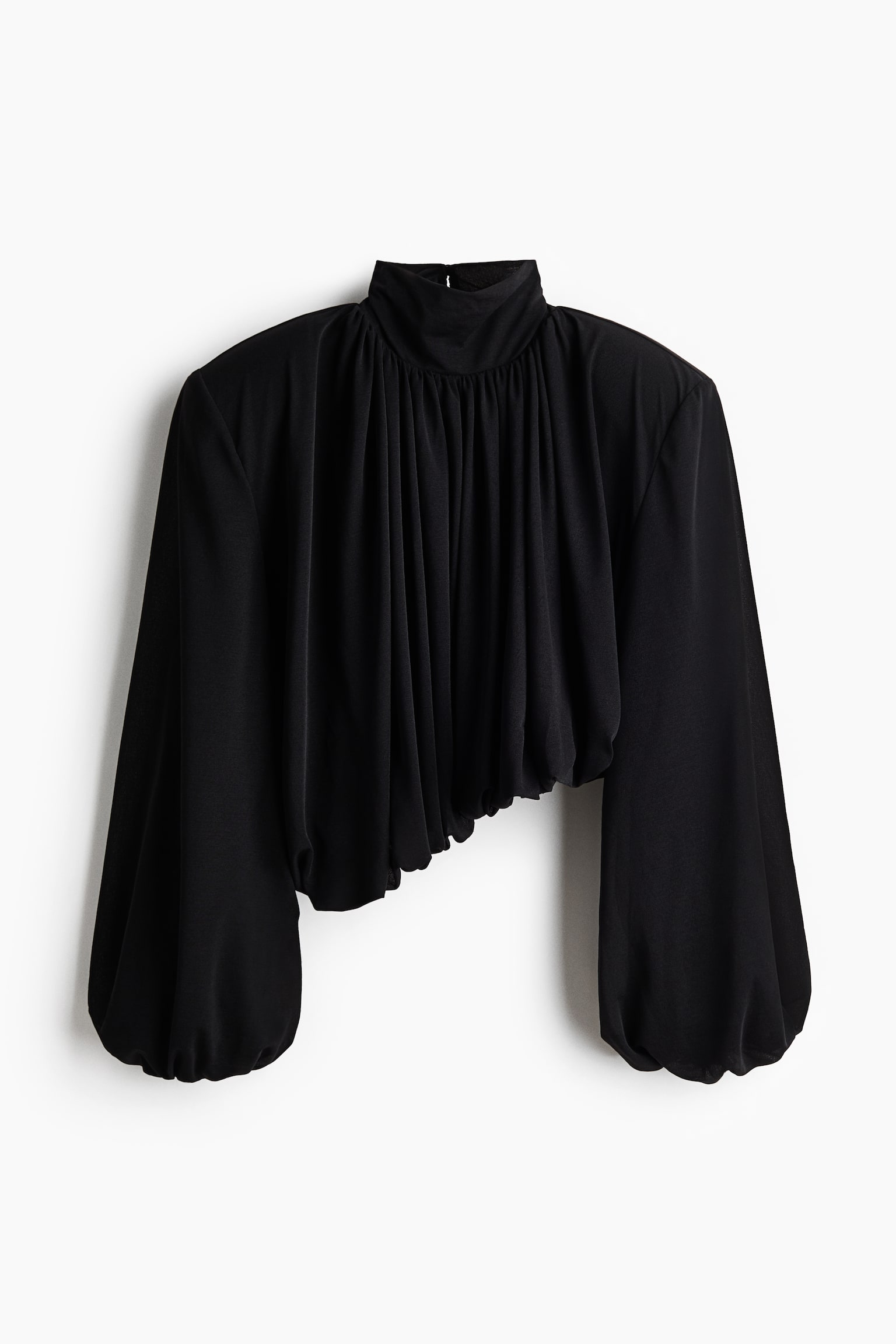 Camisola abalonada com chumaços - Preto