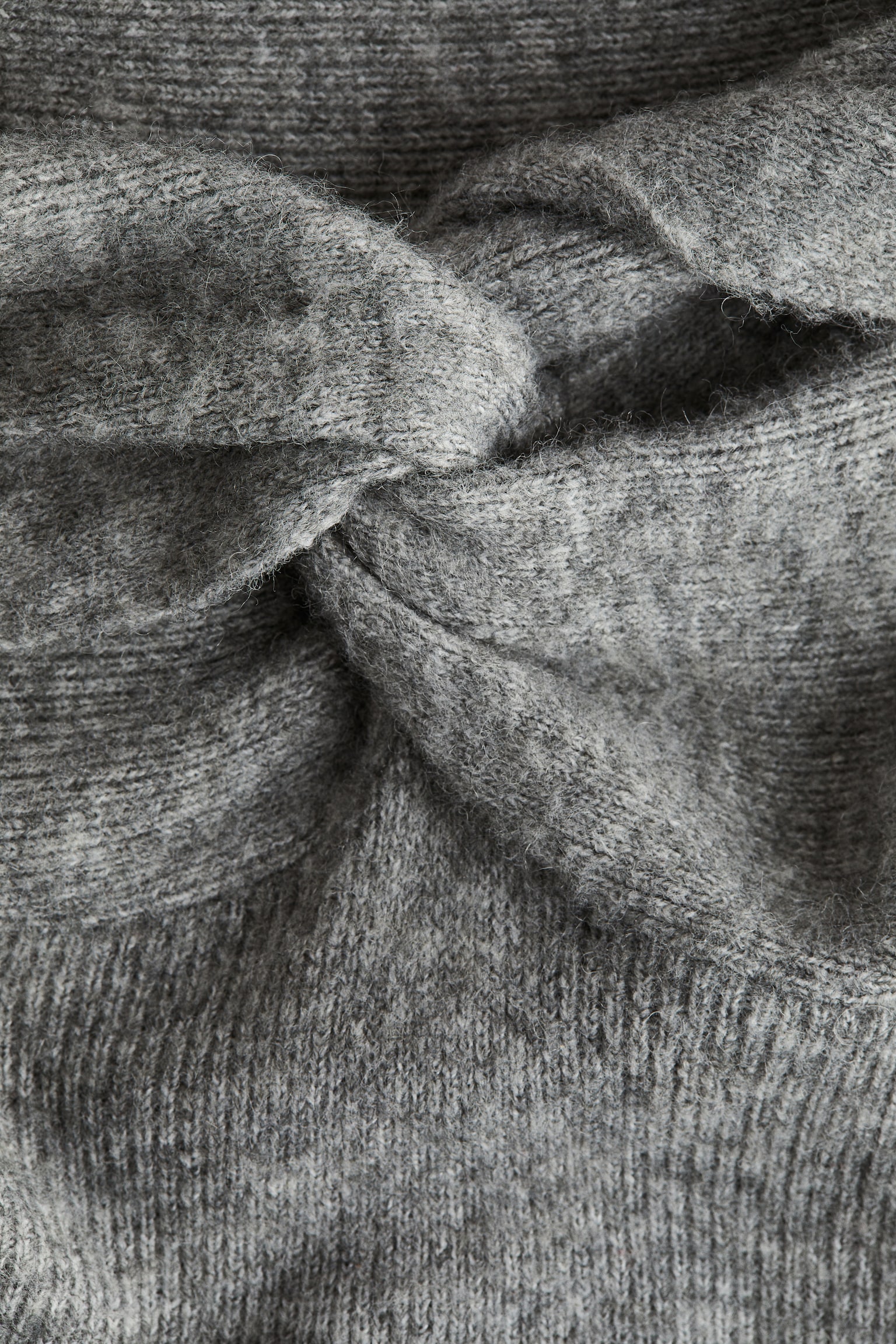 Fine-knit off-the-shoulder dress - Grey marl/Black - 6