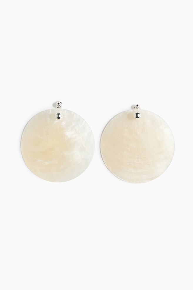 Seashell earrings - Light beige/Marbled - 1