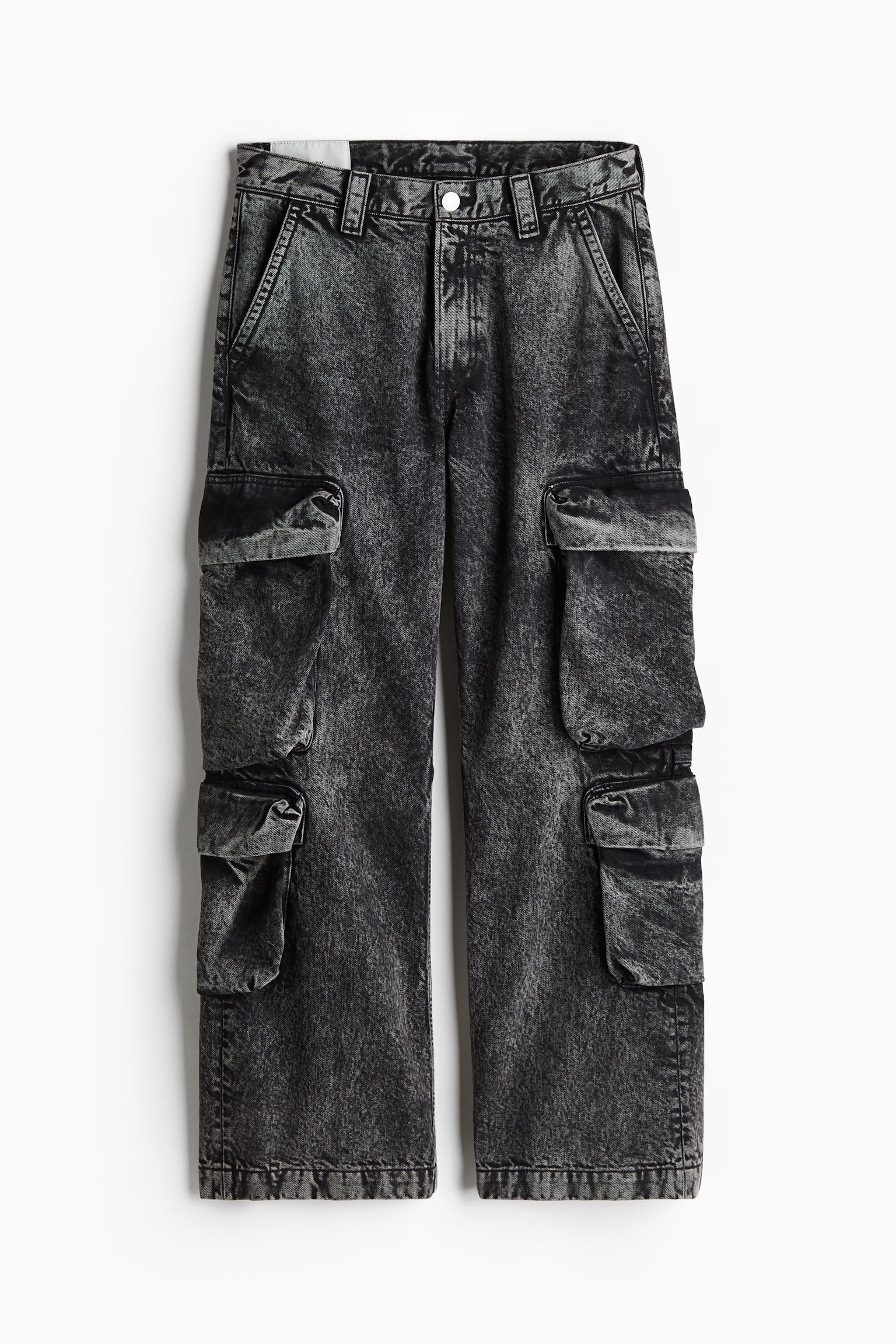 Bootcut Loose Cargo Jeans - Dark denim grey/Denim black/Beige - 2