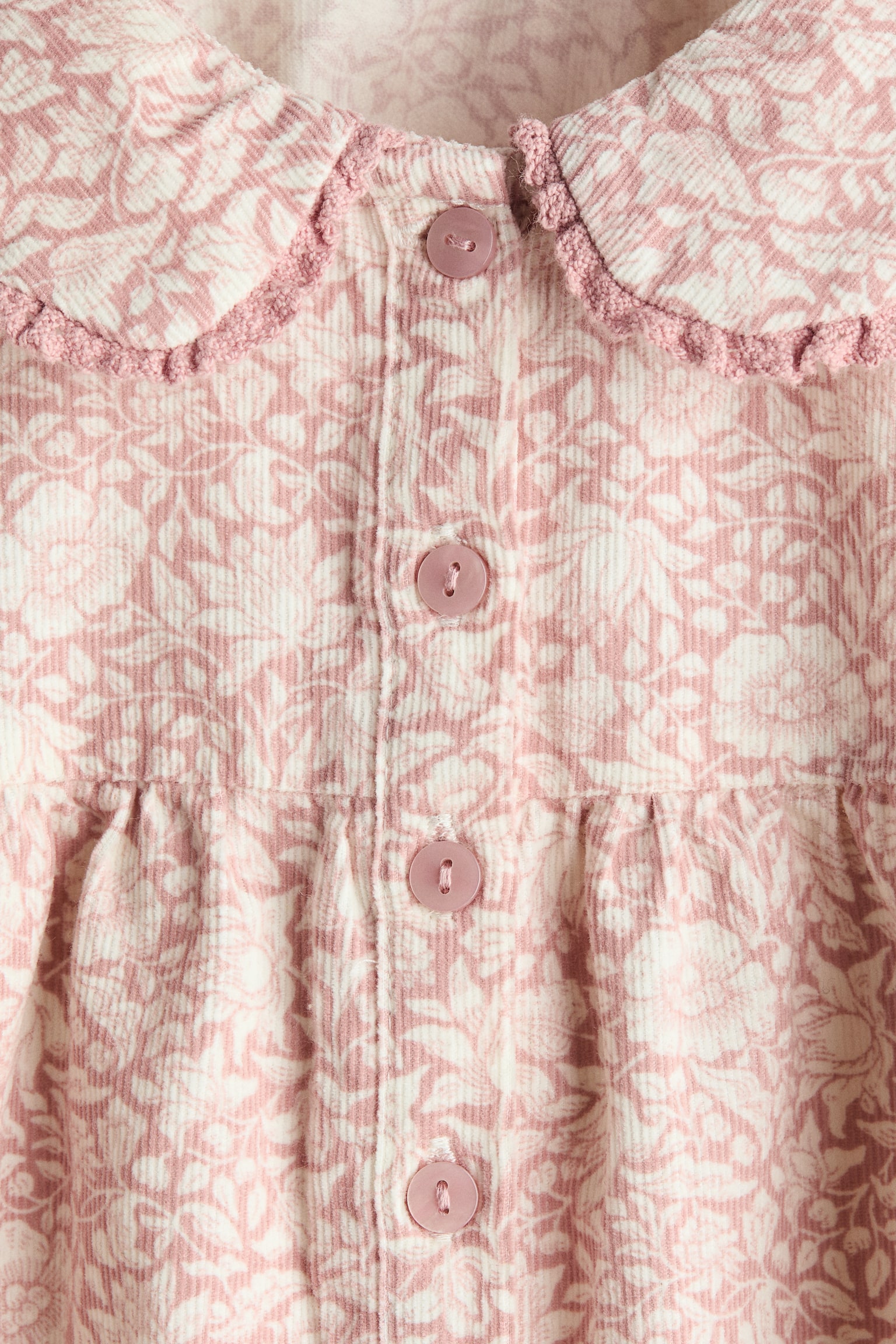 Детская блузка H&M Patterned Corduroy Blouse, цвет: Розовый / С принтом — фото 5