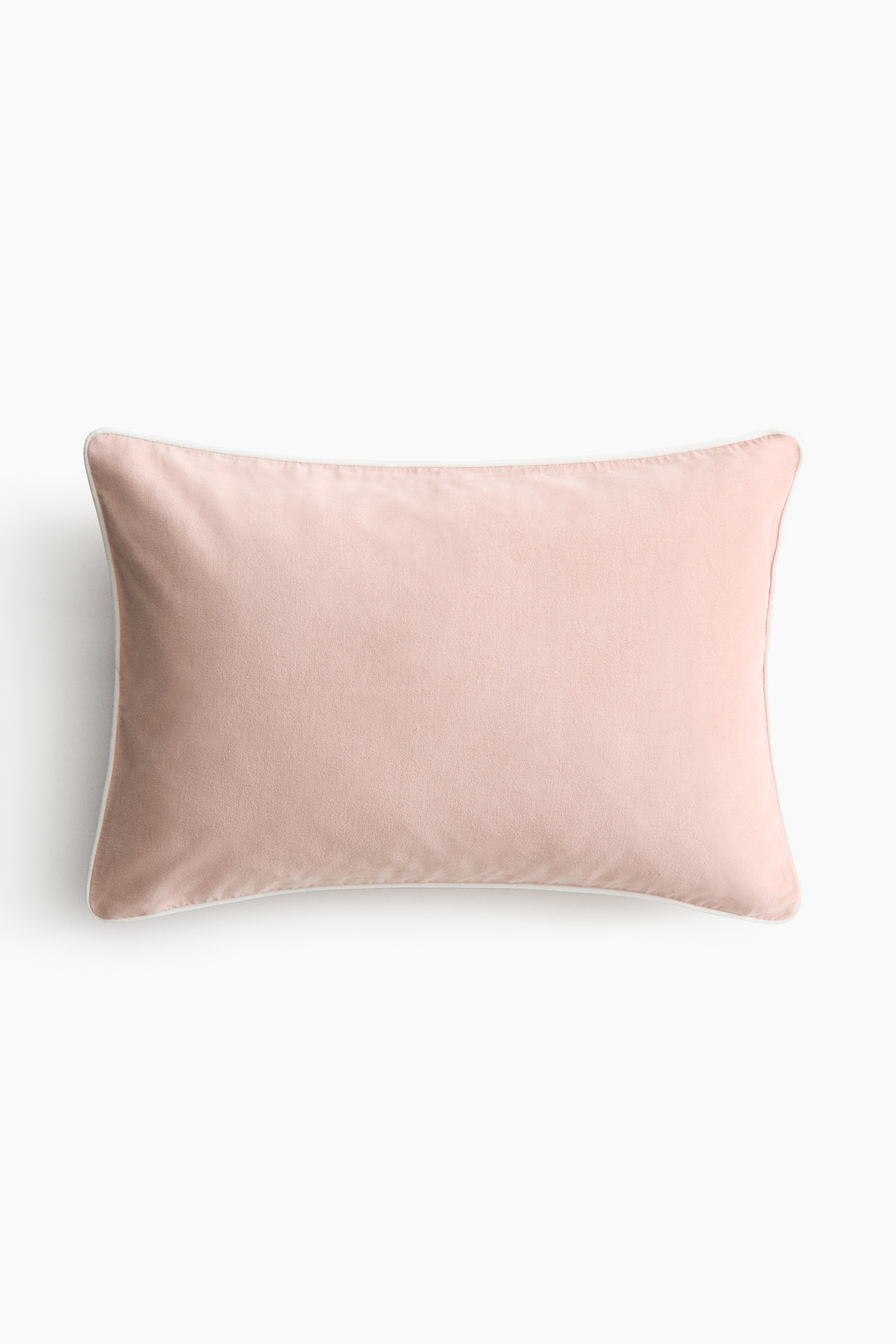 Piping-detail velvet cushion cover - Old rose/Light dusty pink/Light beige/Brown/Light green/Greige - 6