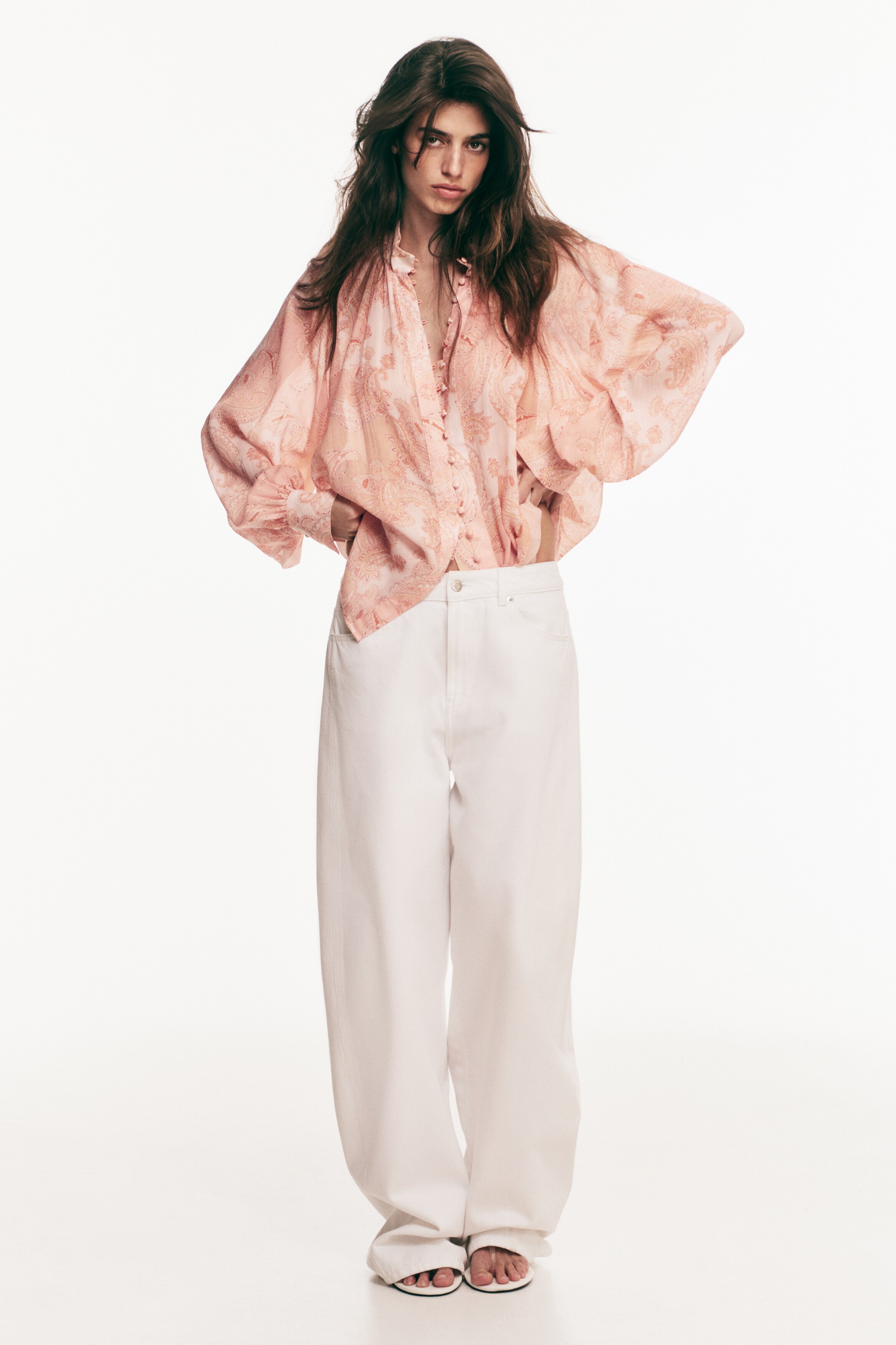 Oversized bluse i lyocellModel