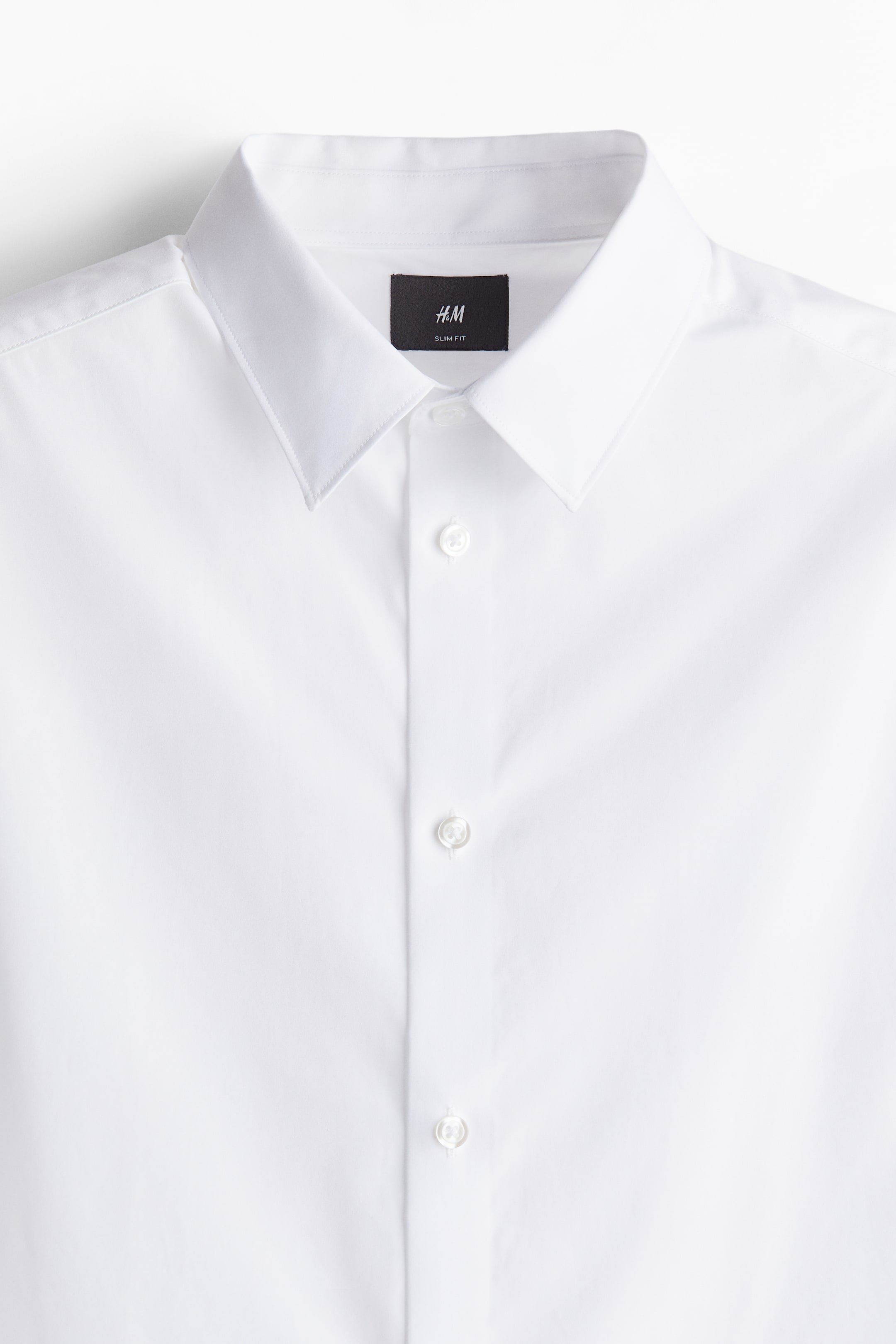 Slim Fit Pima cotton shirt - White - Men | H&M GB 7