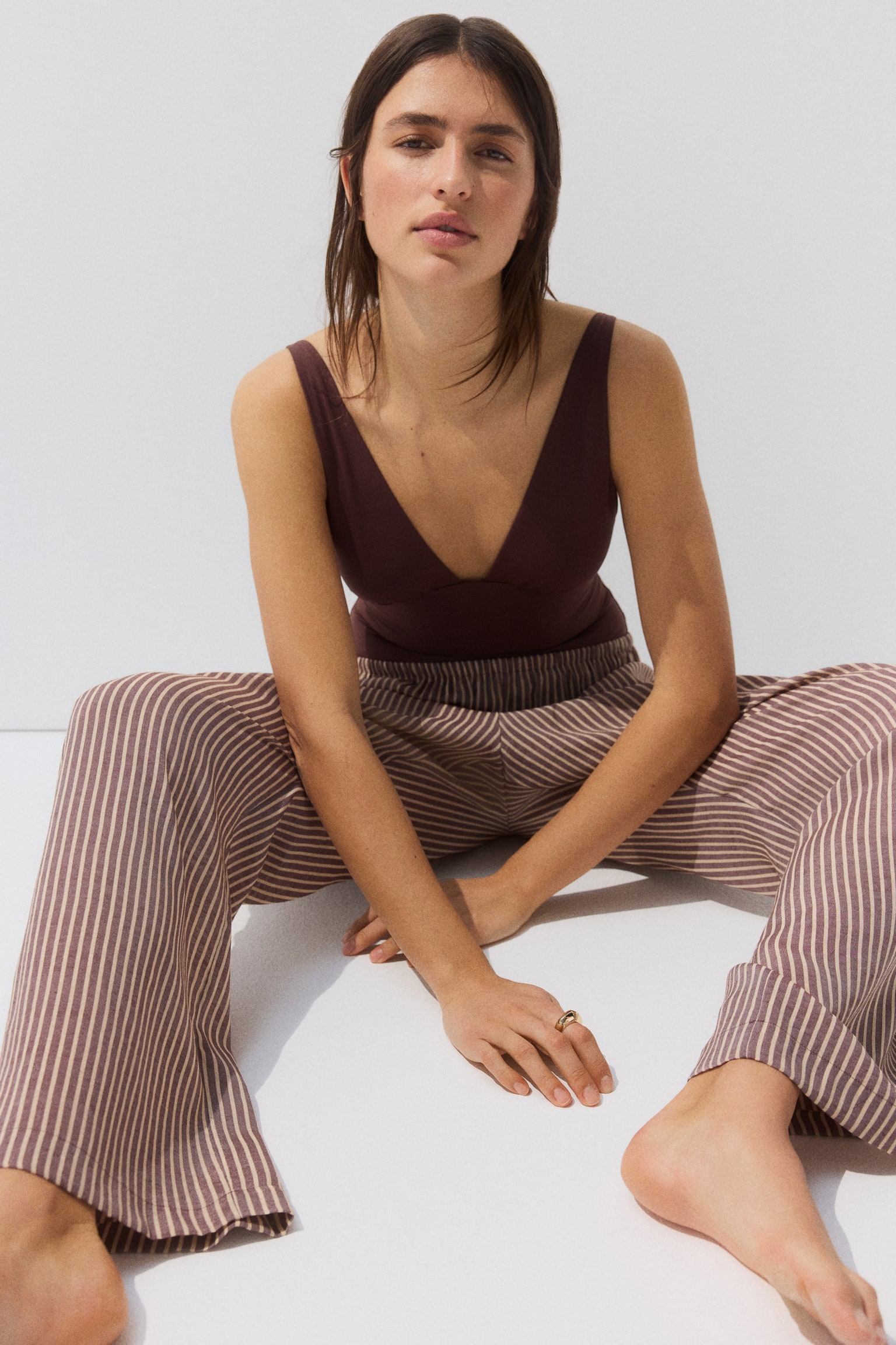 Beach trousers - Brown/Striped - 3