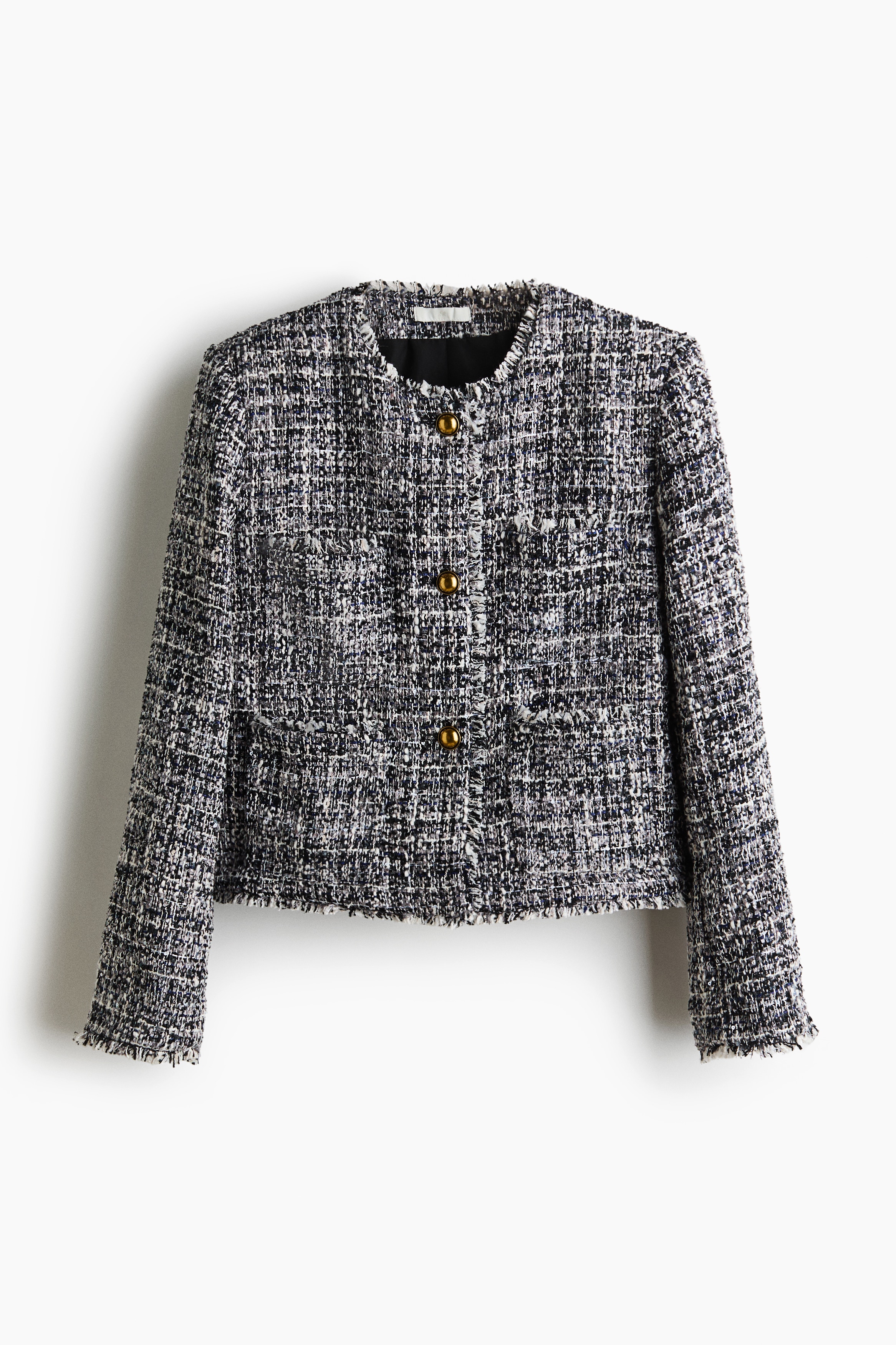 Bouclé-knit blazer