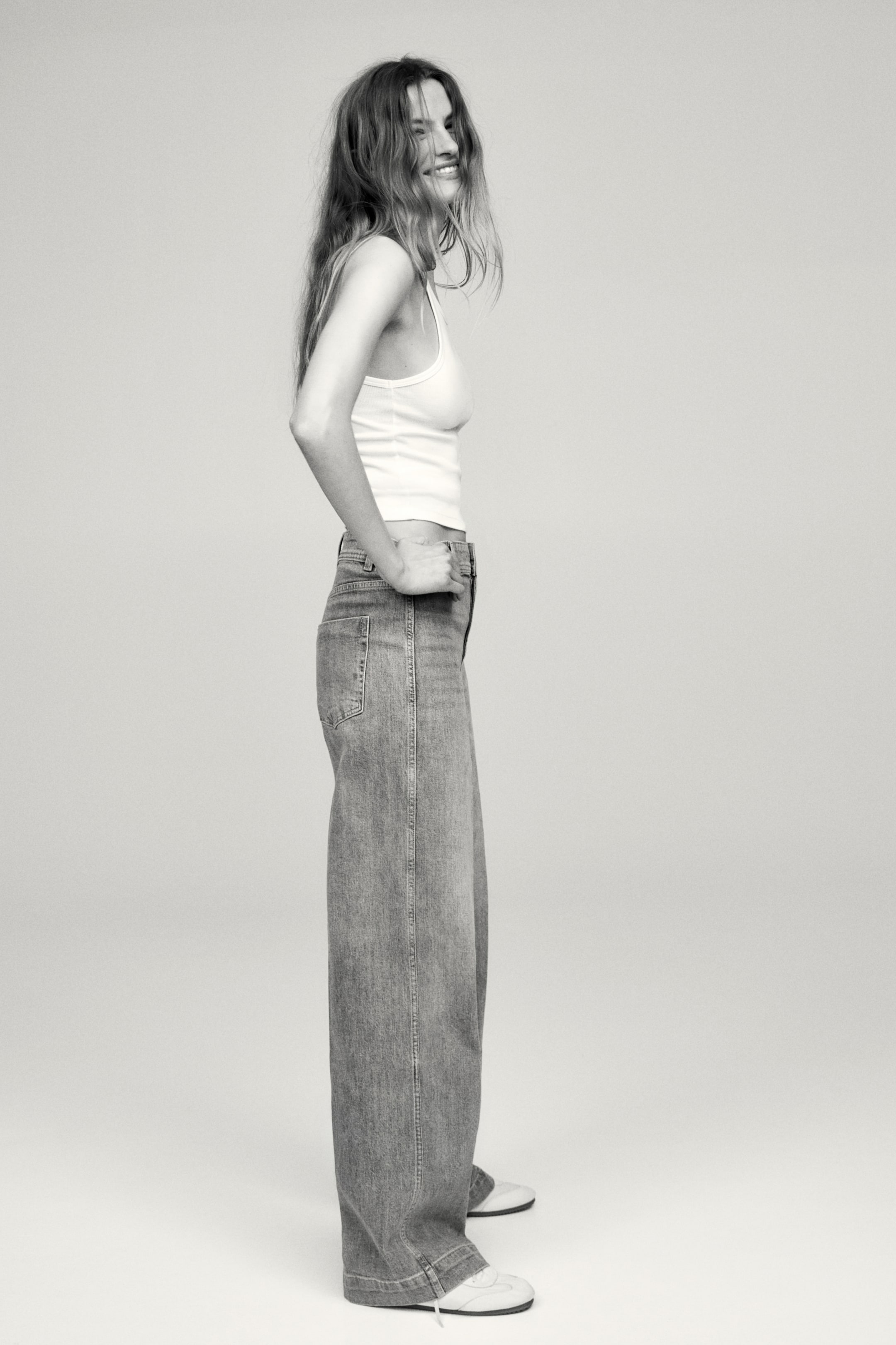 Jean large taille haute