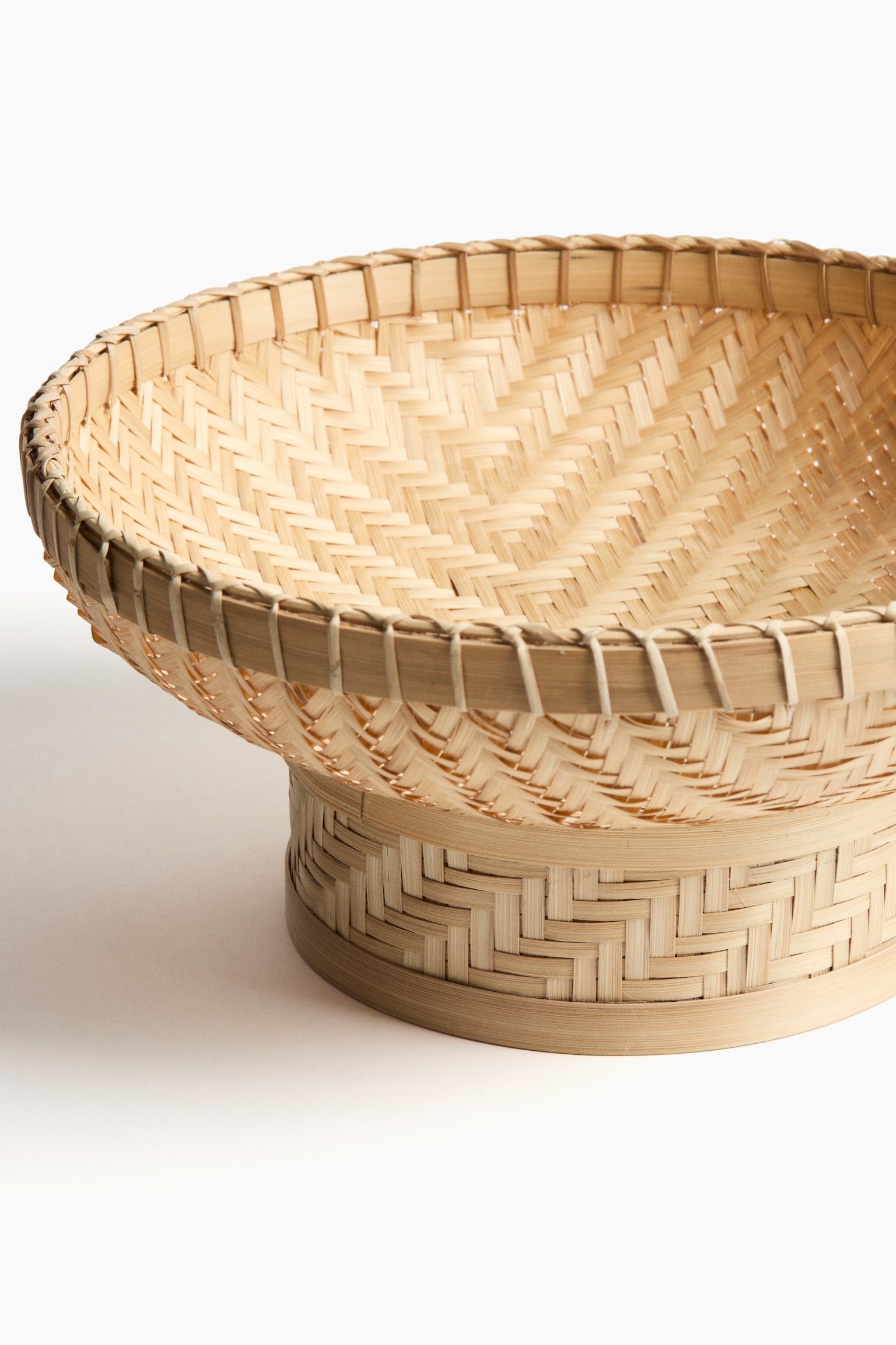 Bambusowa salaterka na nóżce - Beżowy - 4