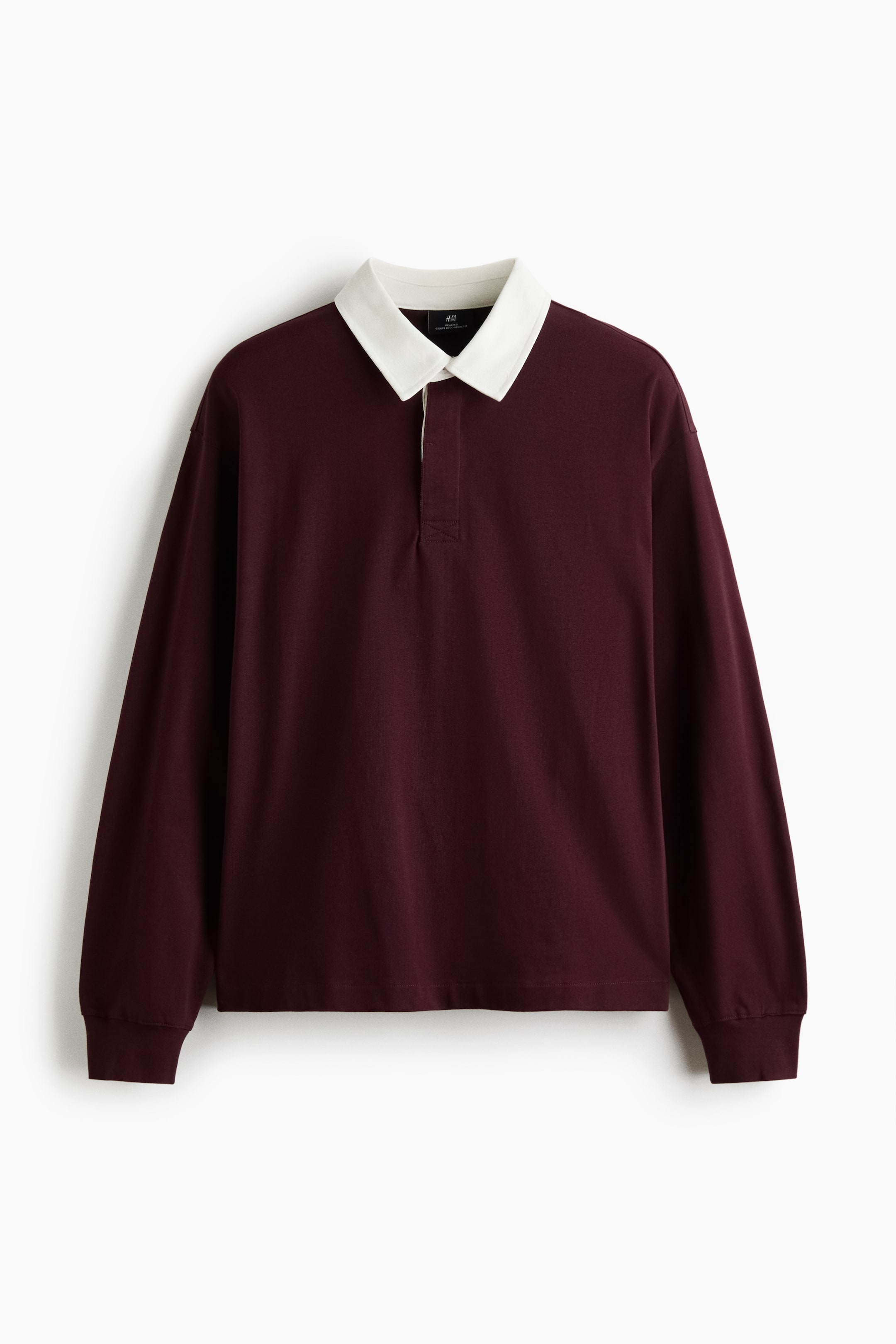 View larger image: Relaxed Fit Cotton rugby shirt - Burgundy - Men | H&M 1