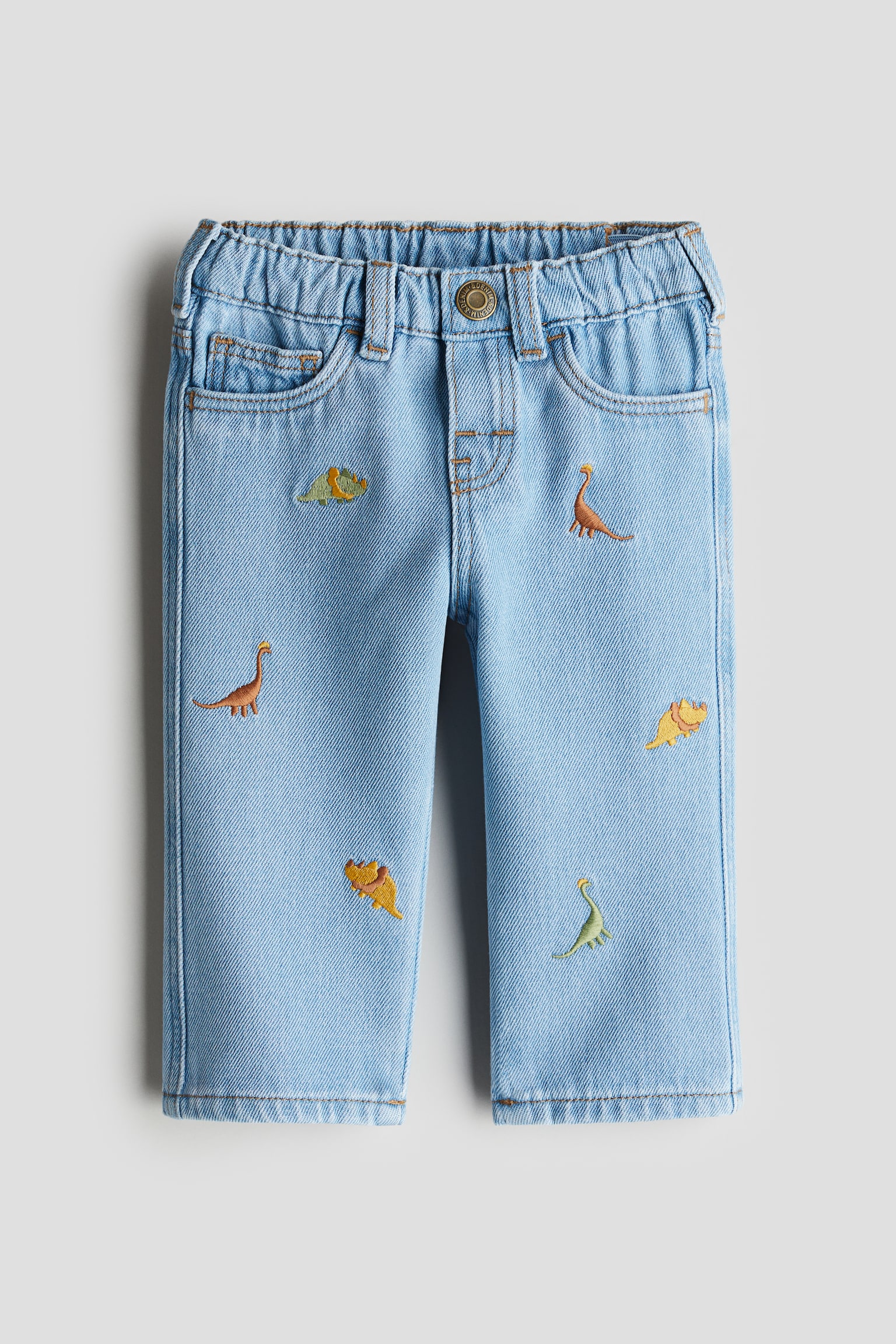 Детские джинсы H&M Embroidery-Detail, цвет: Светлый джинсовый синий — фото 1
