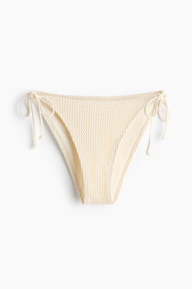 Tie tanga bikini bottoms - Cream/Light blue/Checked/Coral pink/Orange/Striped/Cream/Cream/Cherries/White - 1