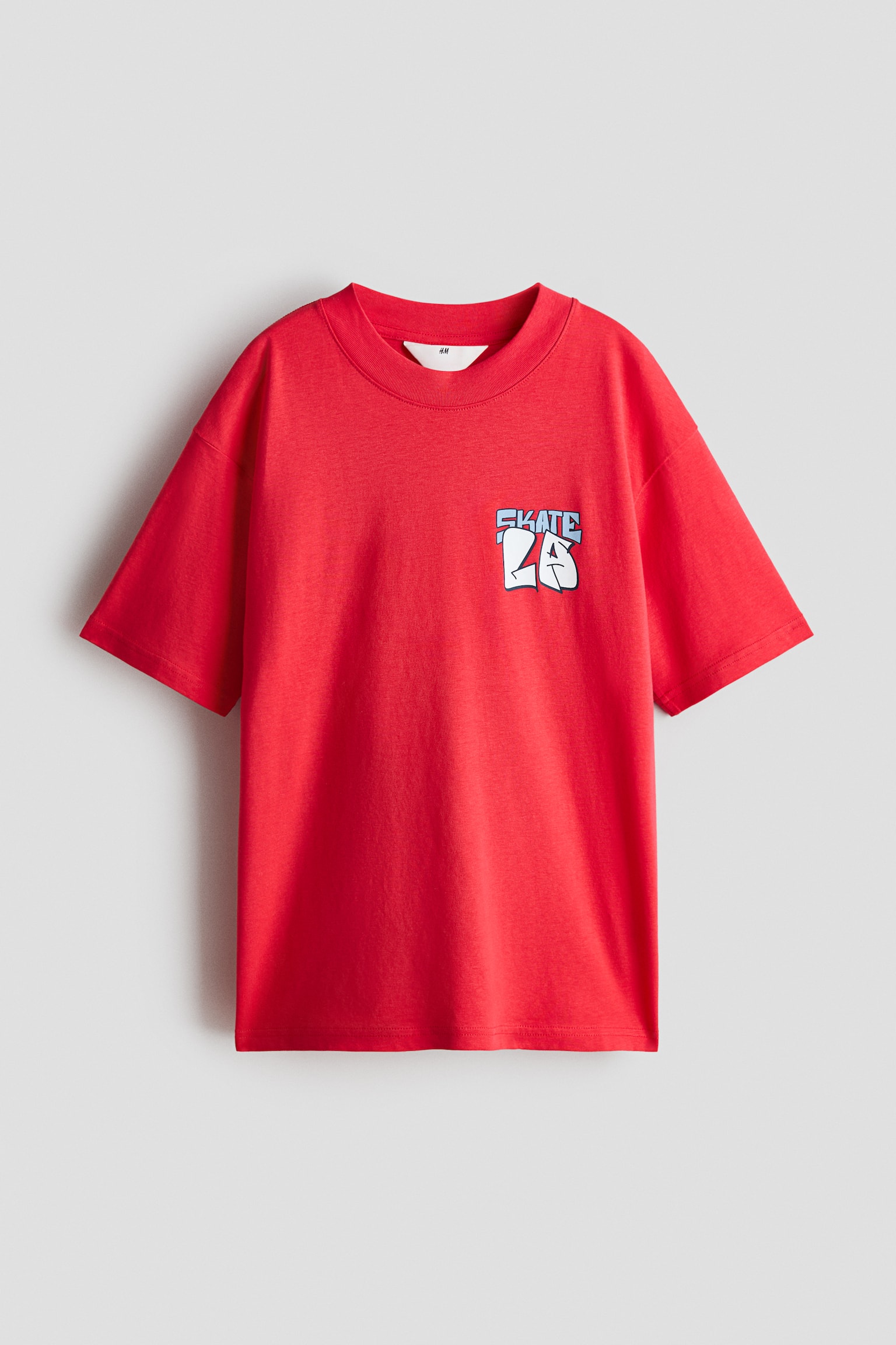 Luźny T-shirt z nadrukiem - Czerwony/Skate/Biały/Graffiti/Biały/Żółwie/Granatowy/Brooklyn/Jasnoniebieski/Tie-dye - 1