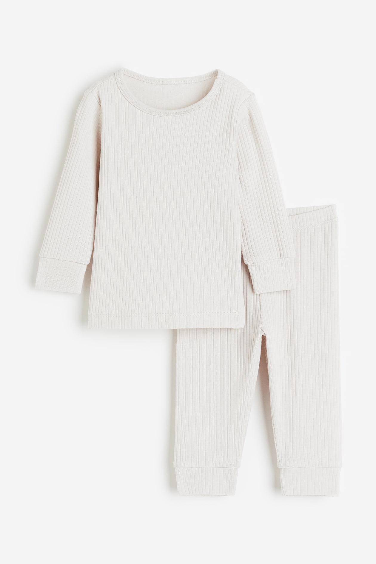 Ribbed Cotton Set - Light beige - Kids | H&M US