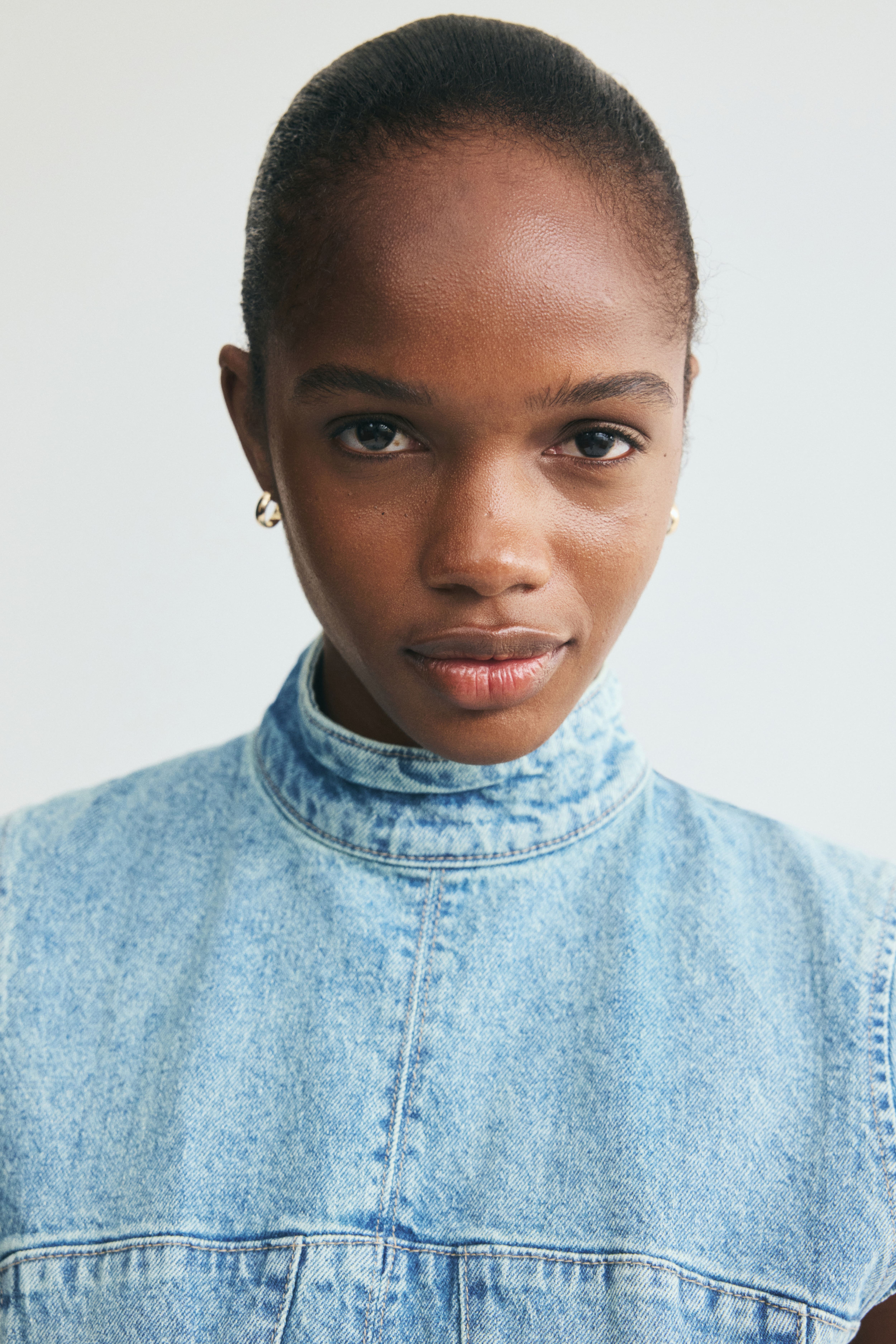 Robe en denim avec jupe évasée