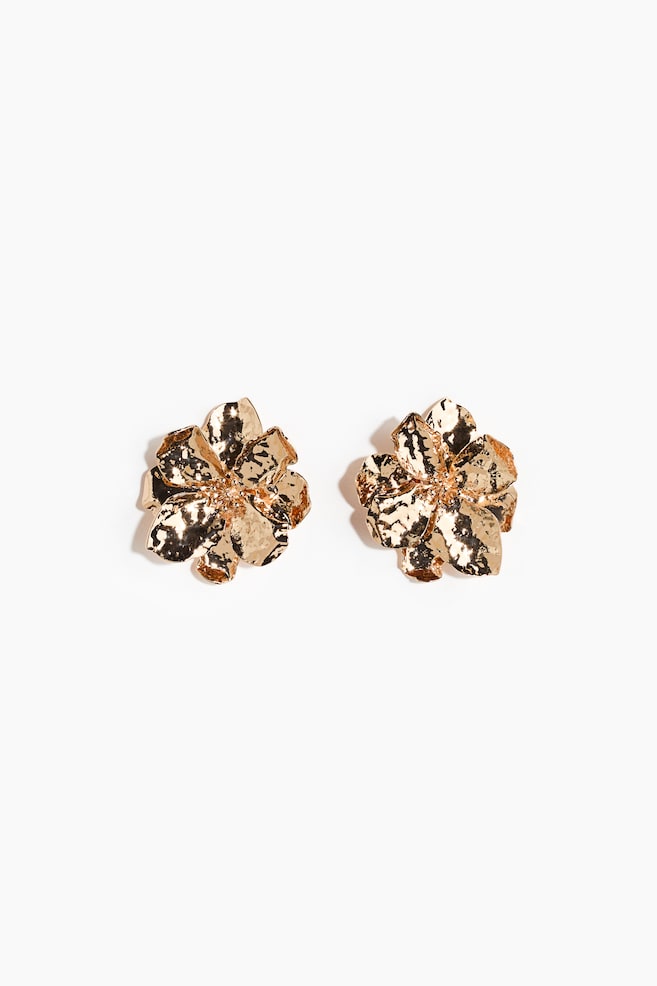 Flower earrings - Gold-coloured - 1