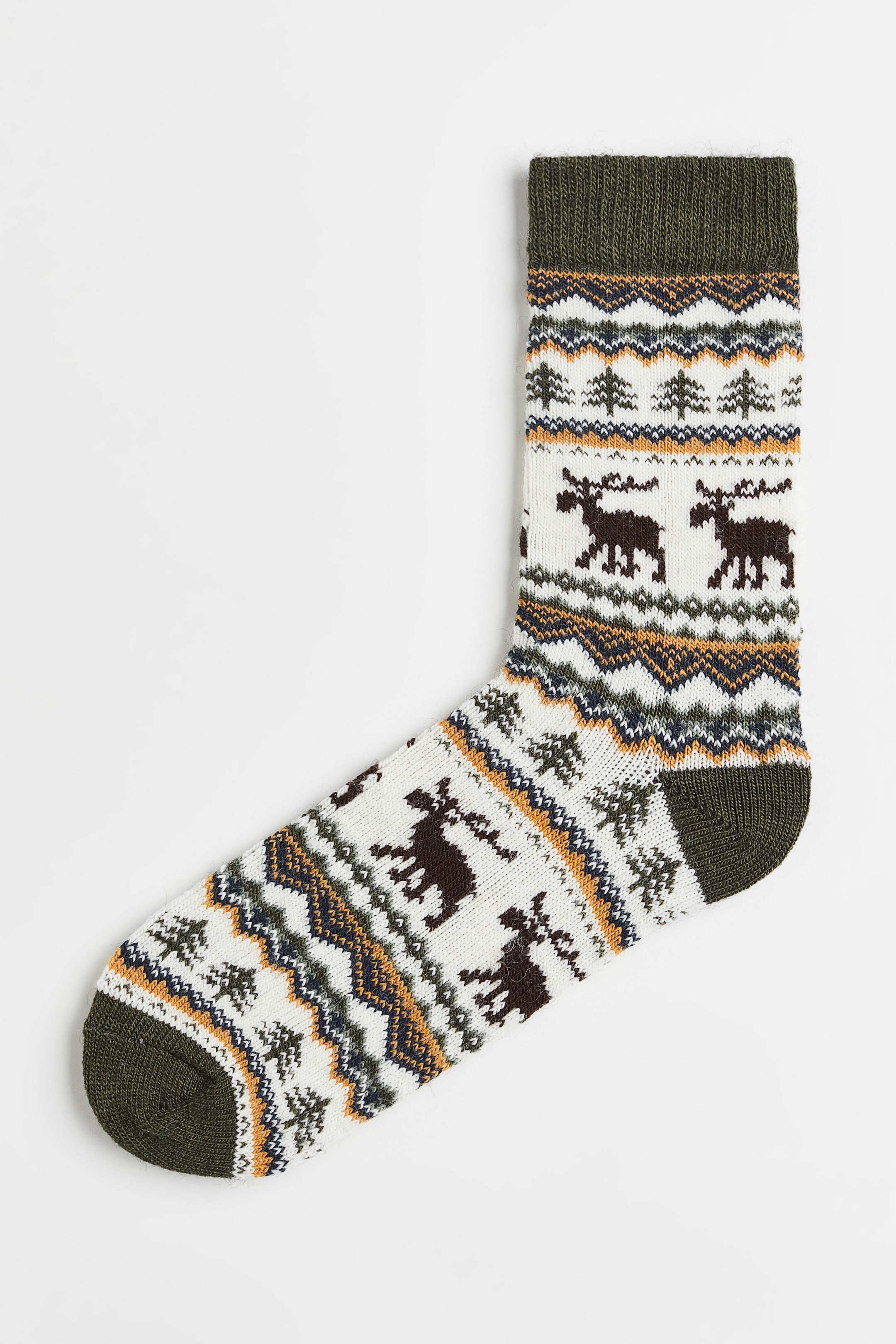 Wool-blend socks - Dark green/Moose - Men | H&M GB