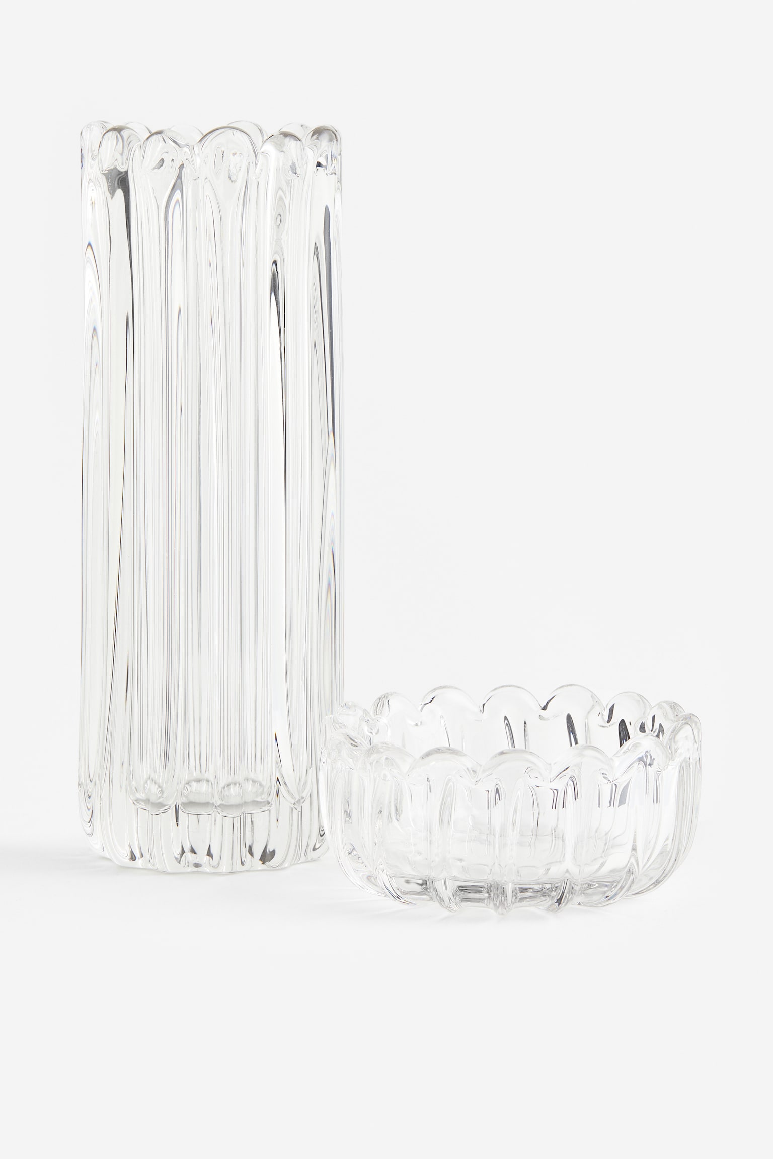 Tall glass vase - Clear glass - 3