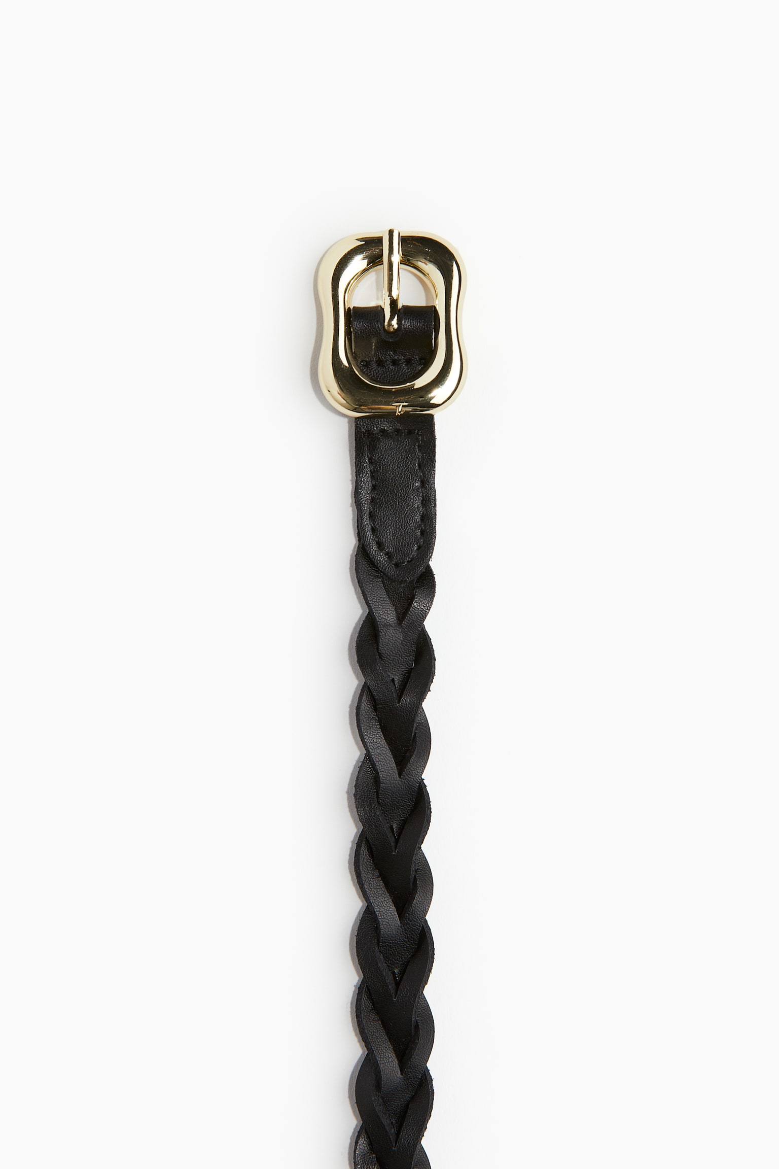 Braided leather belt - Black - 4