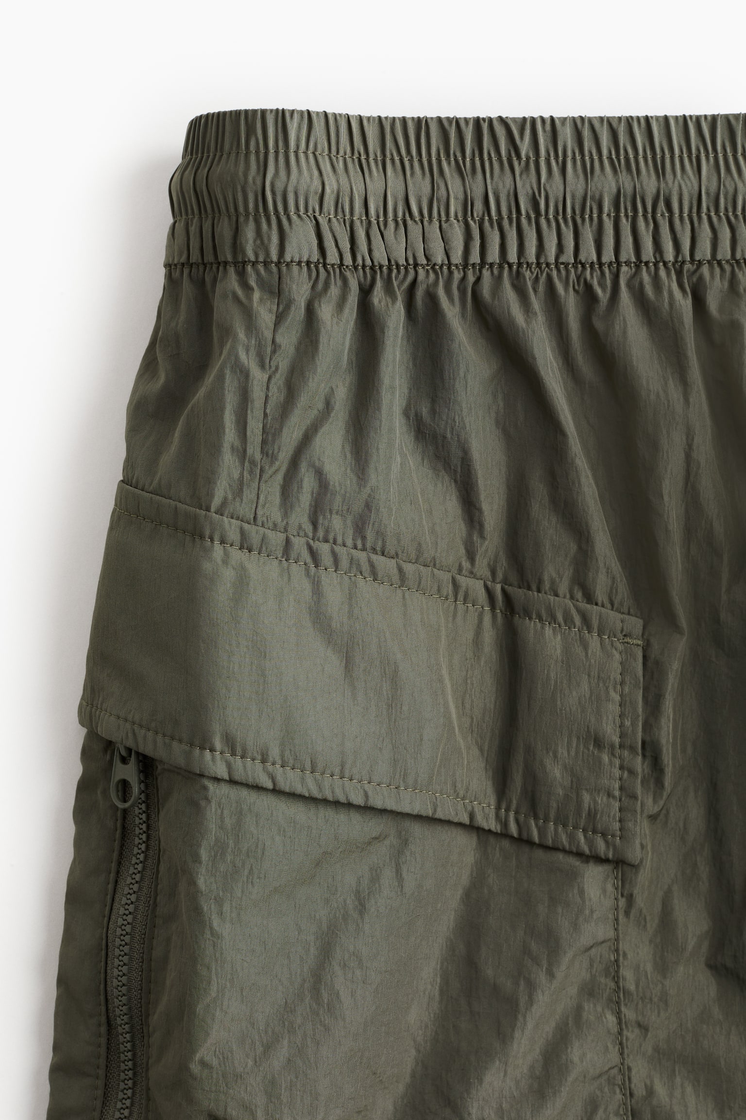 Leg-pocket swim shorts - Khaki green/Black - 4