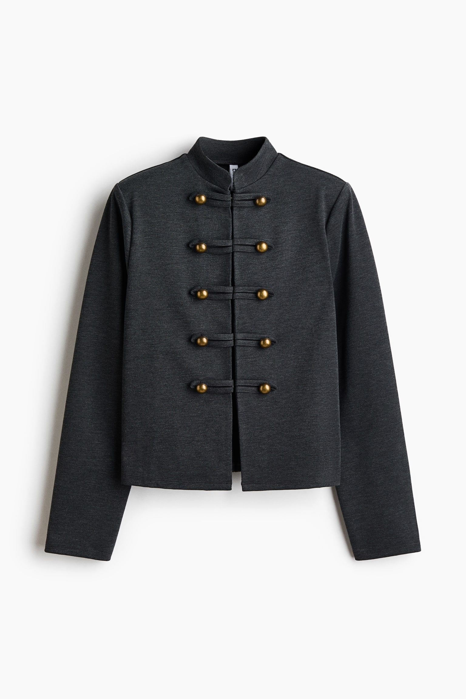 Женская куртка H&M Button-Detail Ponte, цвет: Тёмный серый — фото 1