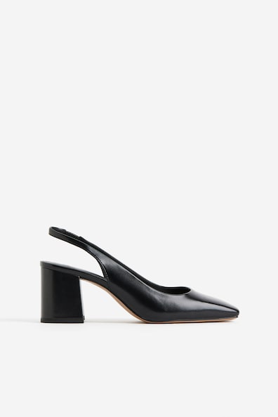 Block-heeled slingbacks - High heel - Black - Ladies | H&M GB