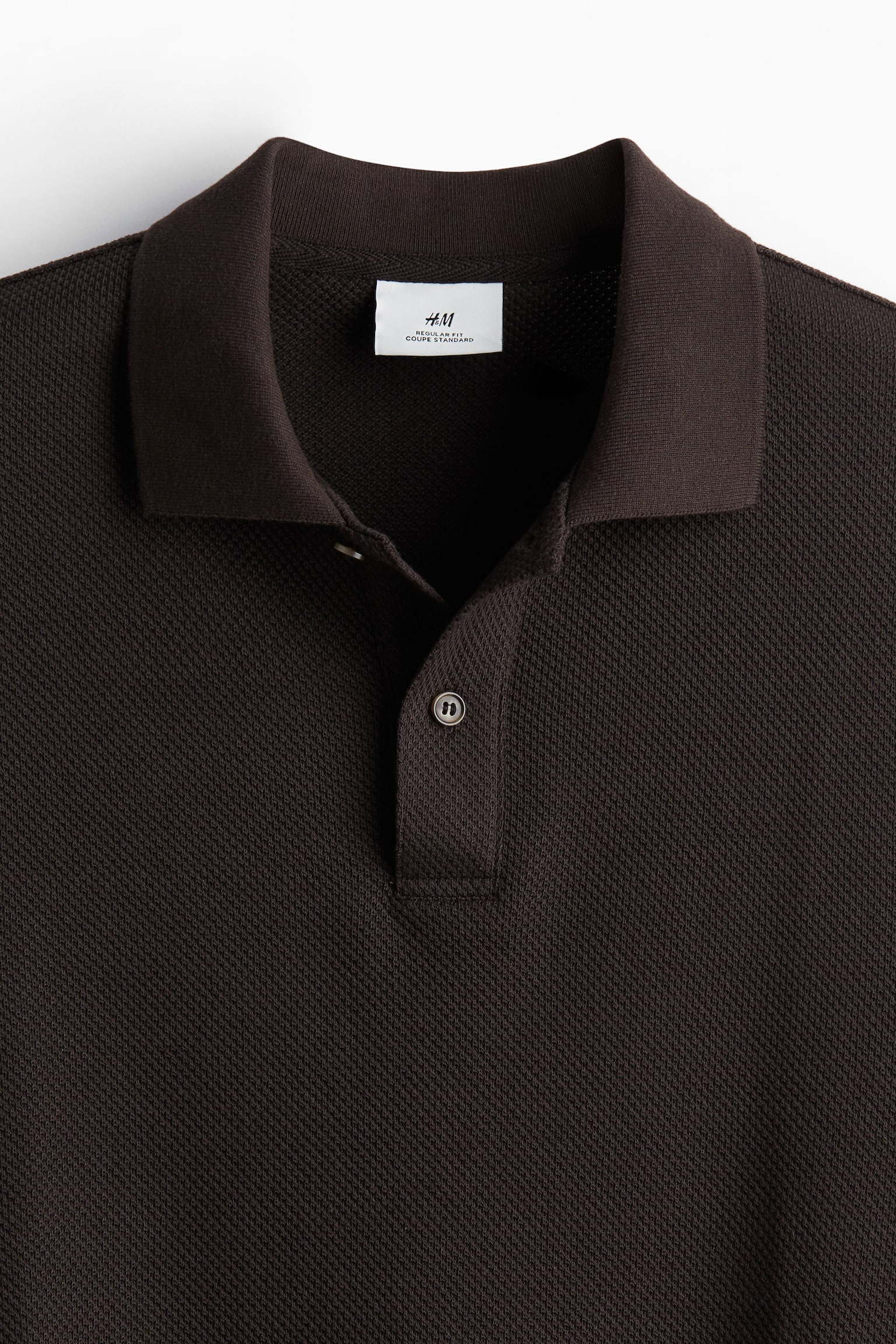 Regular Fit Textured Knit Polo Shirt - Dark brown/Navy blue/Cream/Dark green - 4