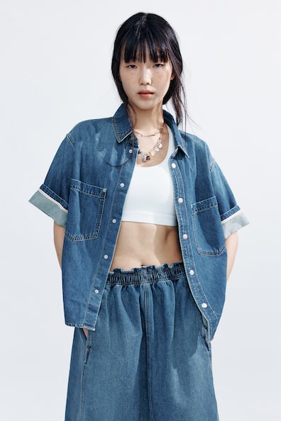 半袖デニムシャツ