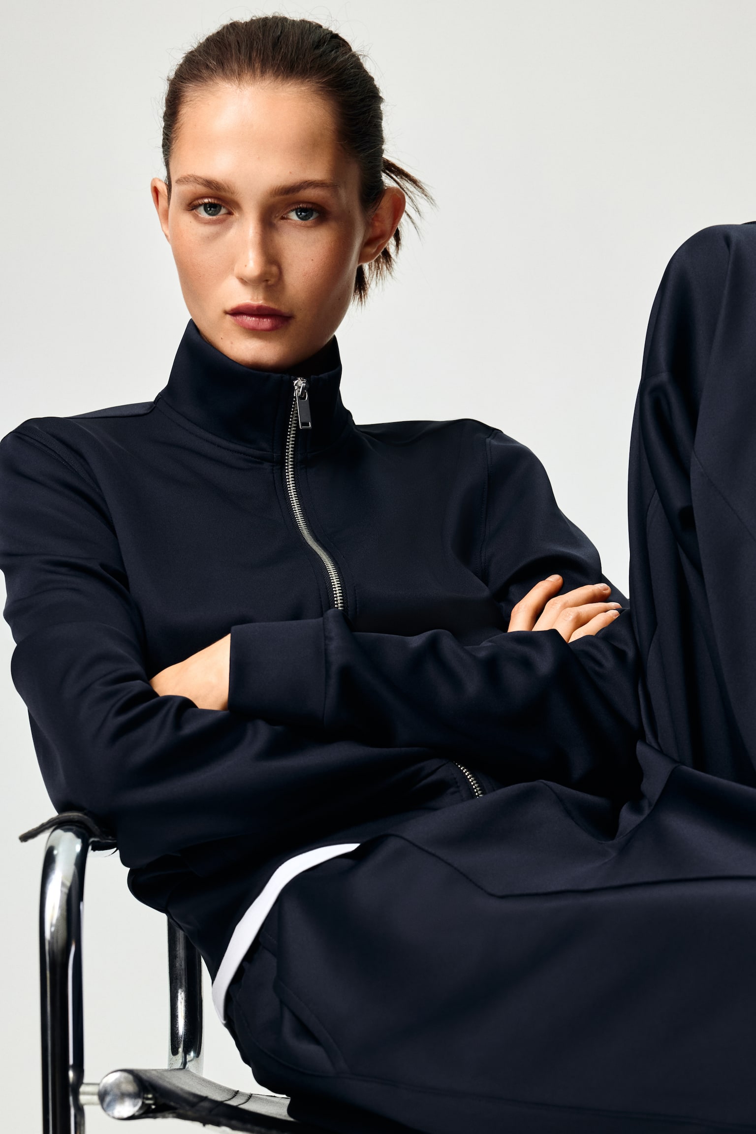 Track jacket - Navy blue/Truffle grey - 5